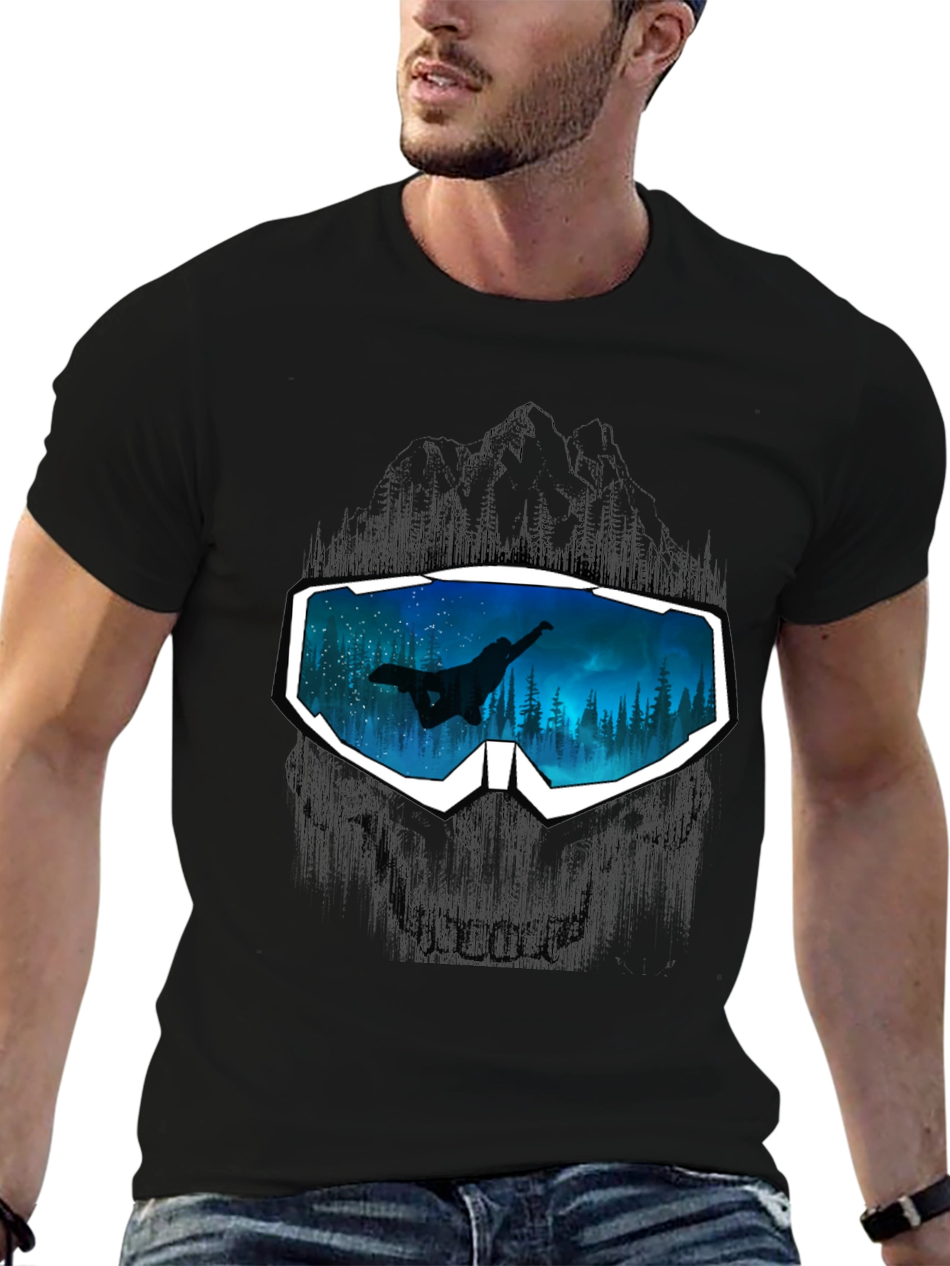 Snowboarder Goggles Graphic Tee - Cool Design