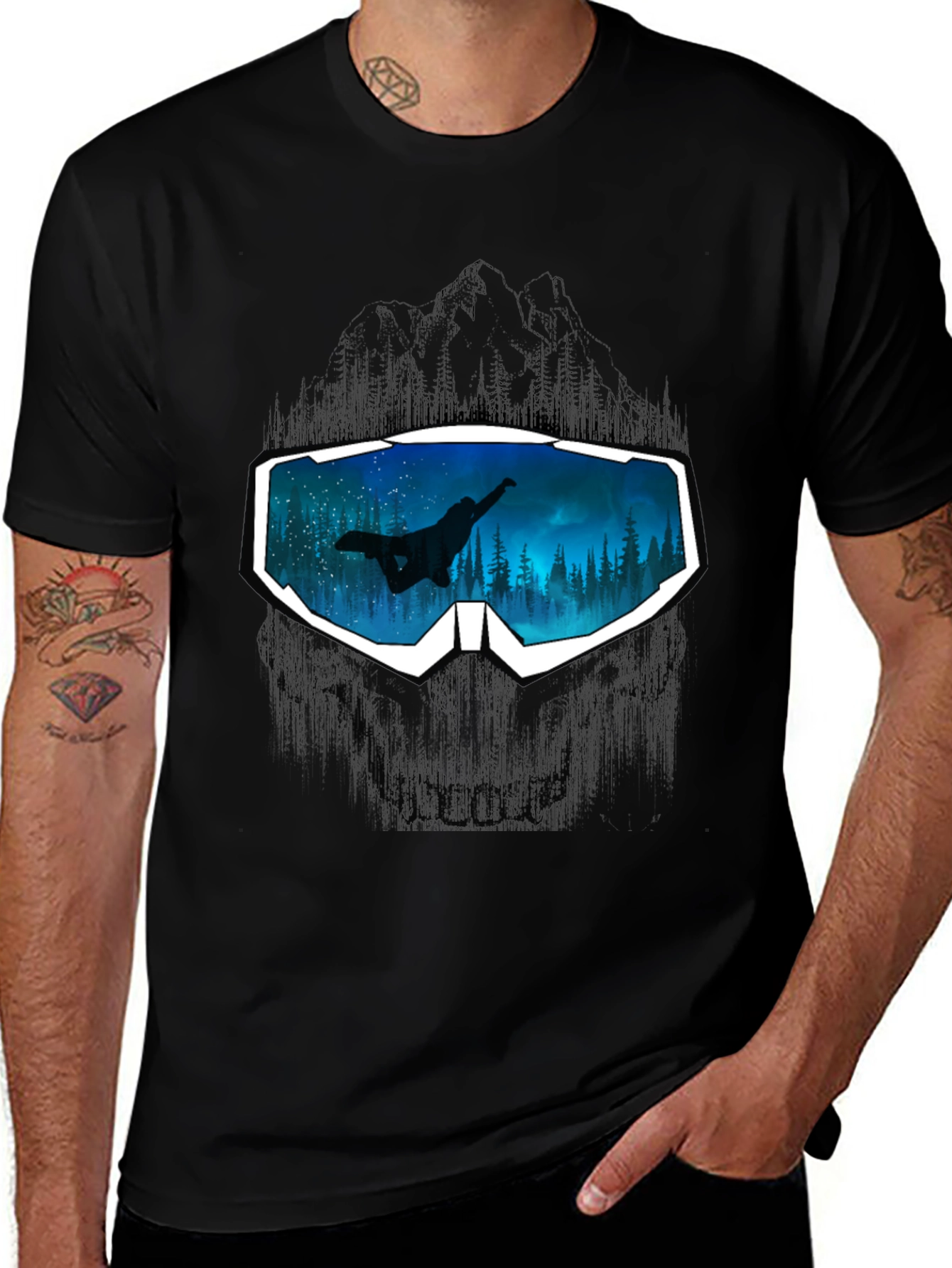 Snowboarder Goggles Graphic Tee - Cool Design