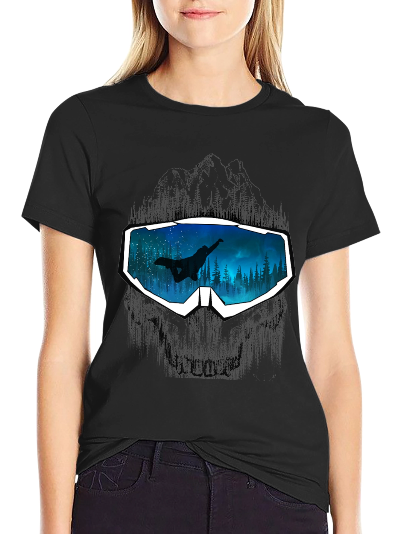 Snowboarder Goggles Graphic Tee - Cool Design