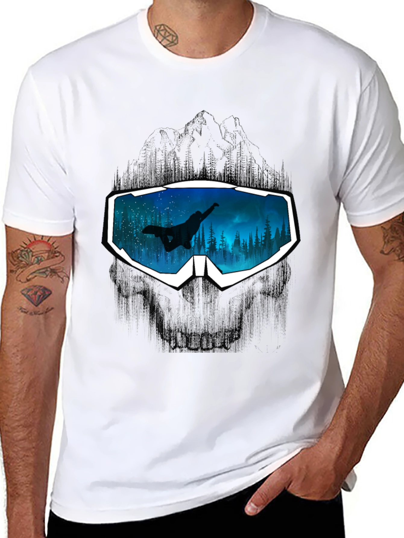 Snowboarder Goggles Graphic Tee - Cool Design