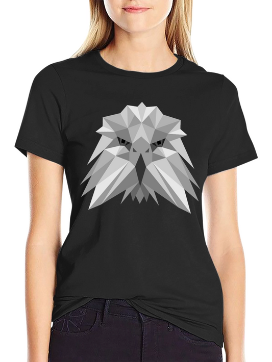 Geometric Eagle Graphic Tee - Modern Mens Black T-Shirt
