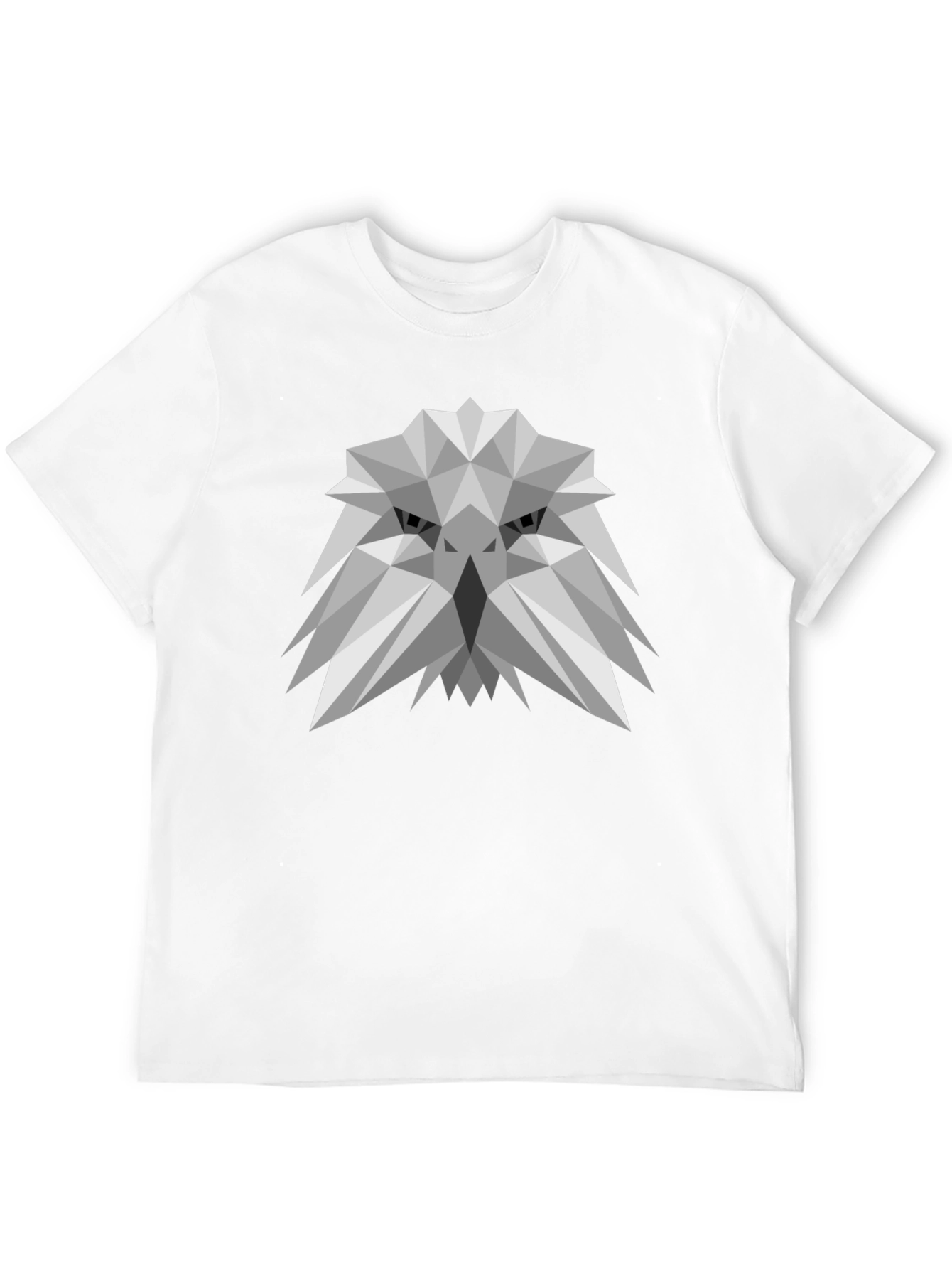 Geometric Eagle Graphic Tee - Modern Mens Black T-Shirt