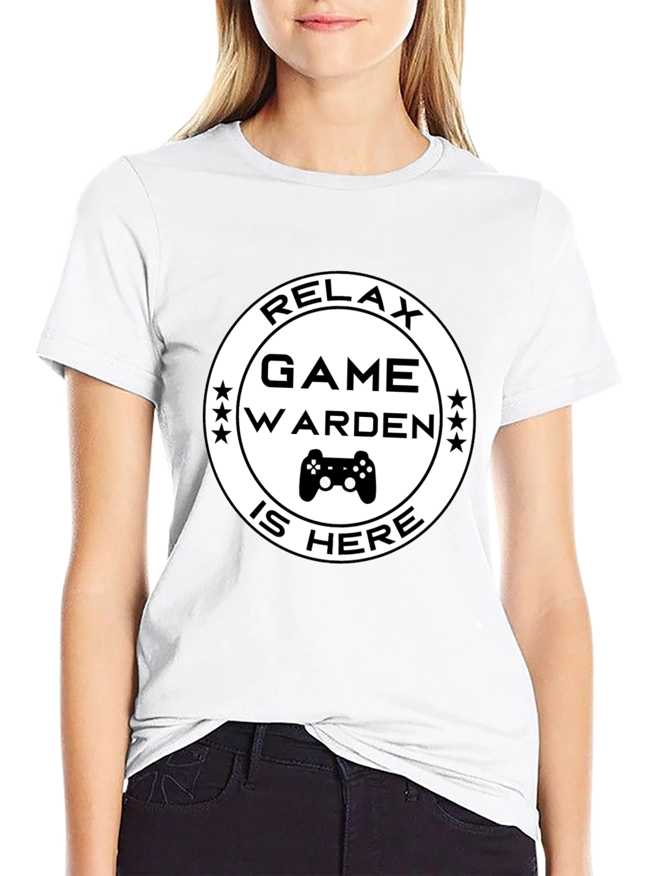 Relax Game Warden Is Here Black T-Shirt