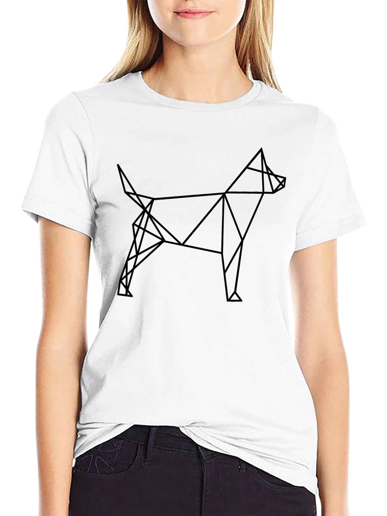 Geometric Dog T-Shirt - Modern Canine Design