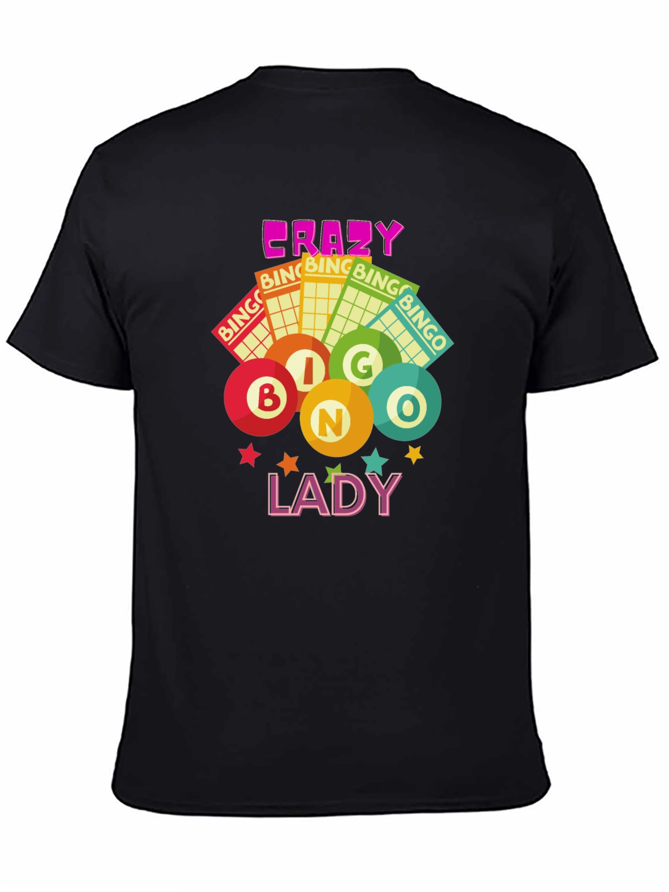 Crazy Bingo Lady Graphic T-Shirt