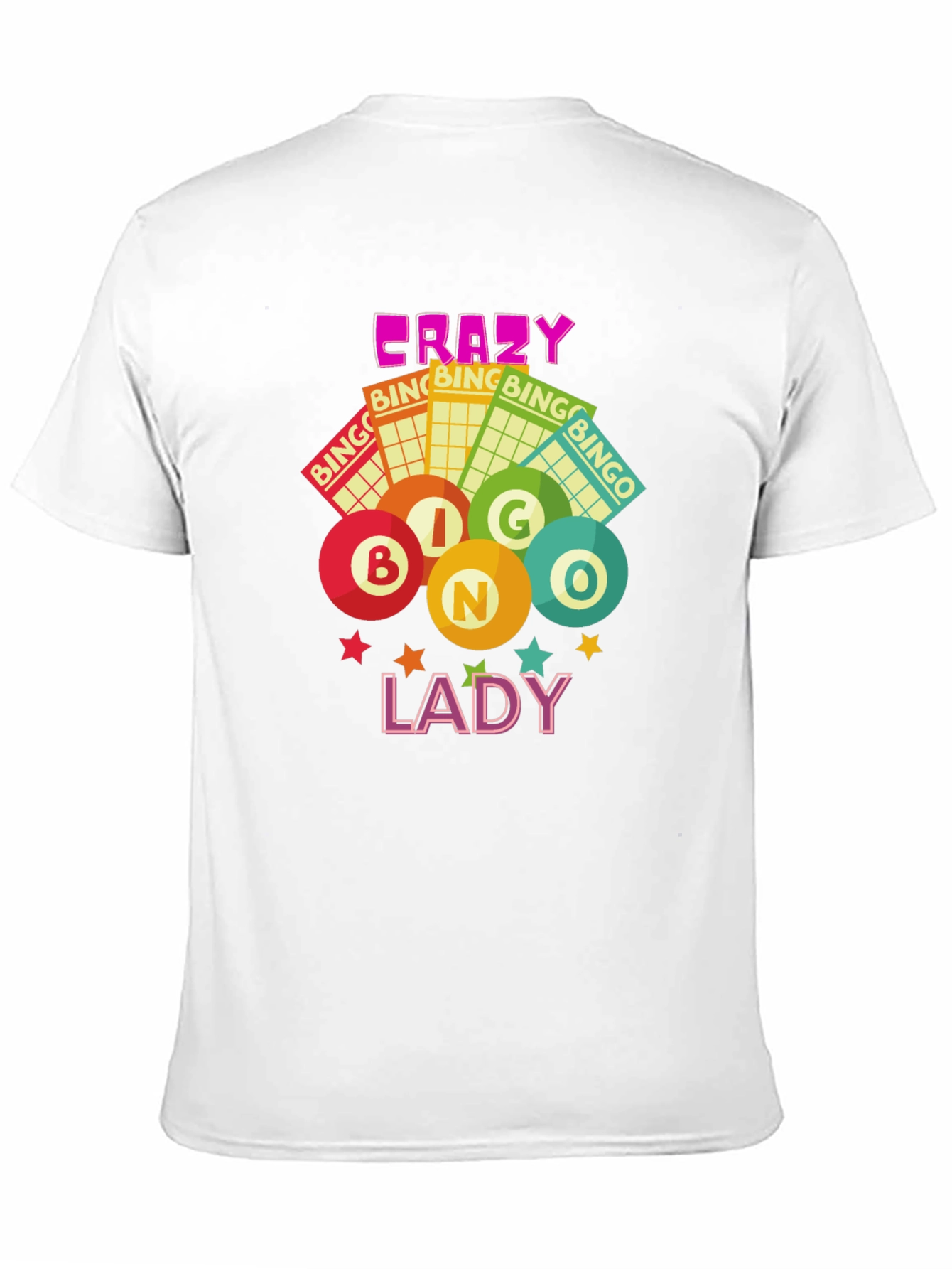 Crazy Bingo Lady Graphic T-Shirt