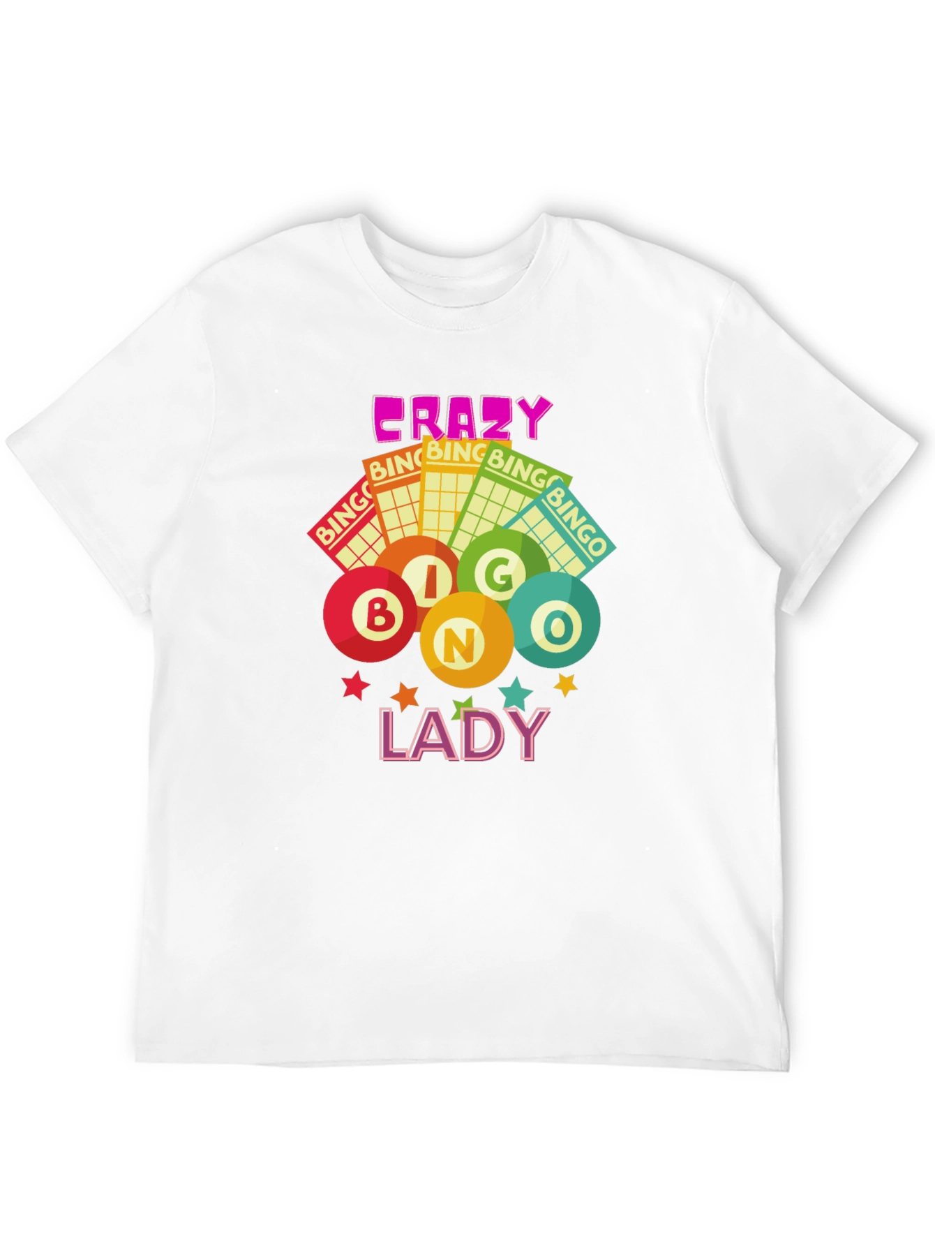 Crazy Bingo Lady Graphic T-Shirt