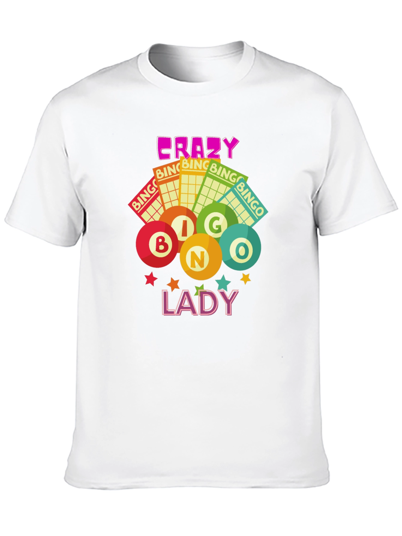 Crazy Bingo Lady Graphic T-Shirt