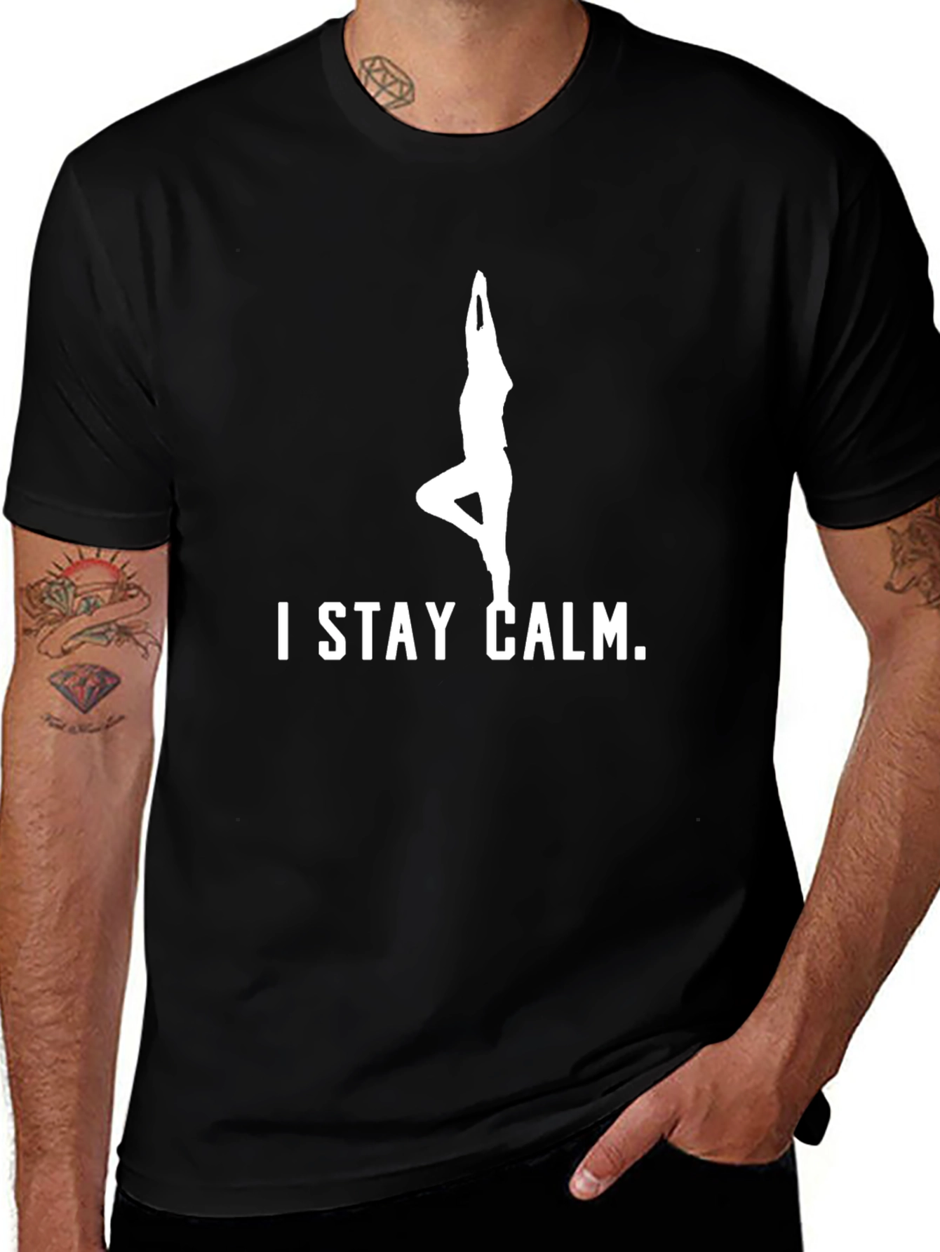 Stay Calm Yoga Pose Graphic T-Shirt