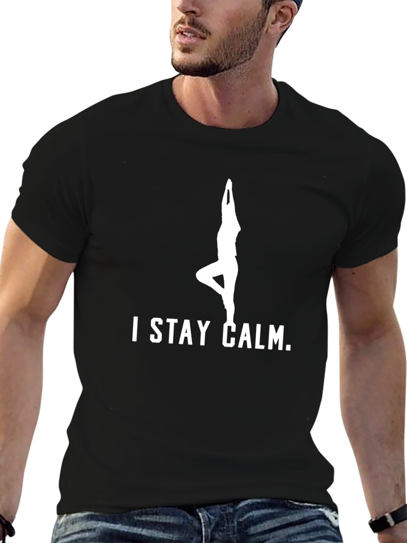 Stay Calm Yoga Pose Graphic T-Shirt