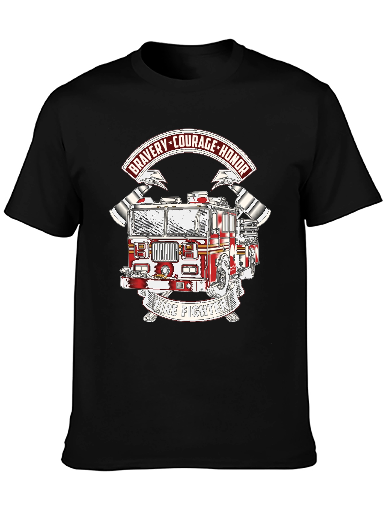 Firefighter Bravery Courage Honor Graphic T-Shirt