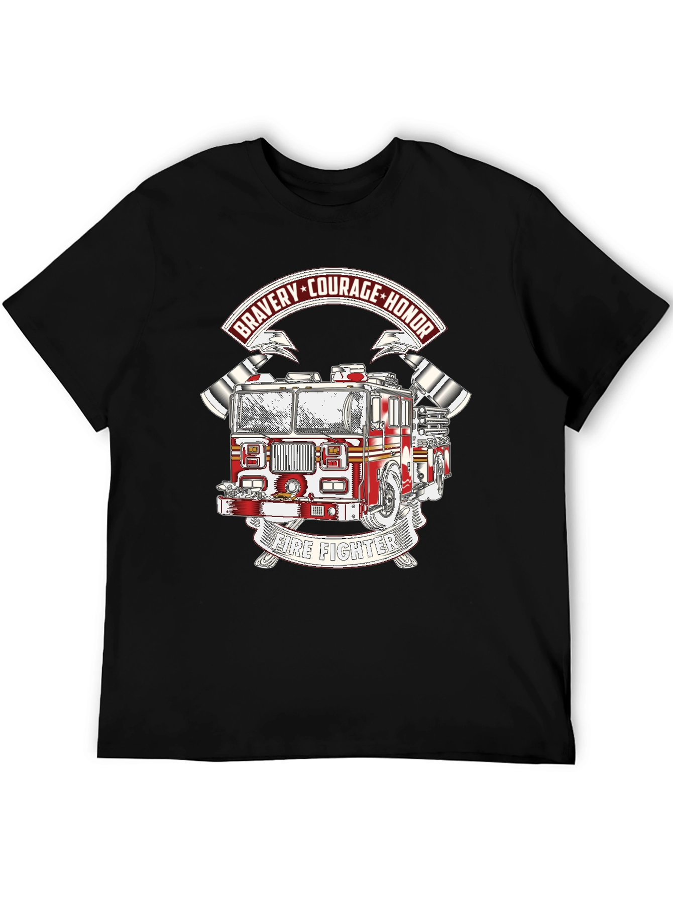 Firefighter Bravery Courage Honor Graphic T-Shirt