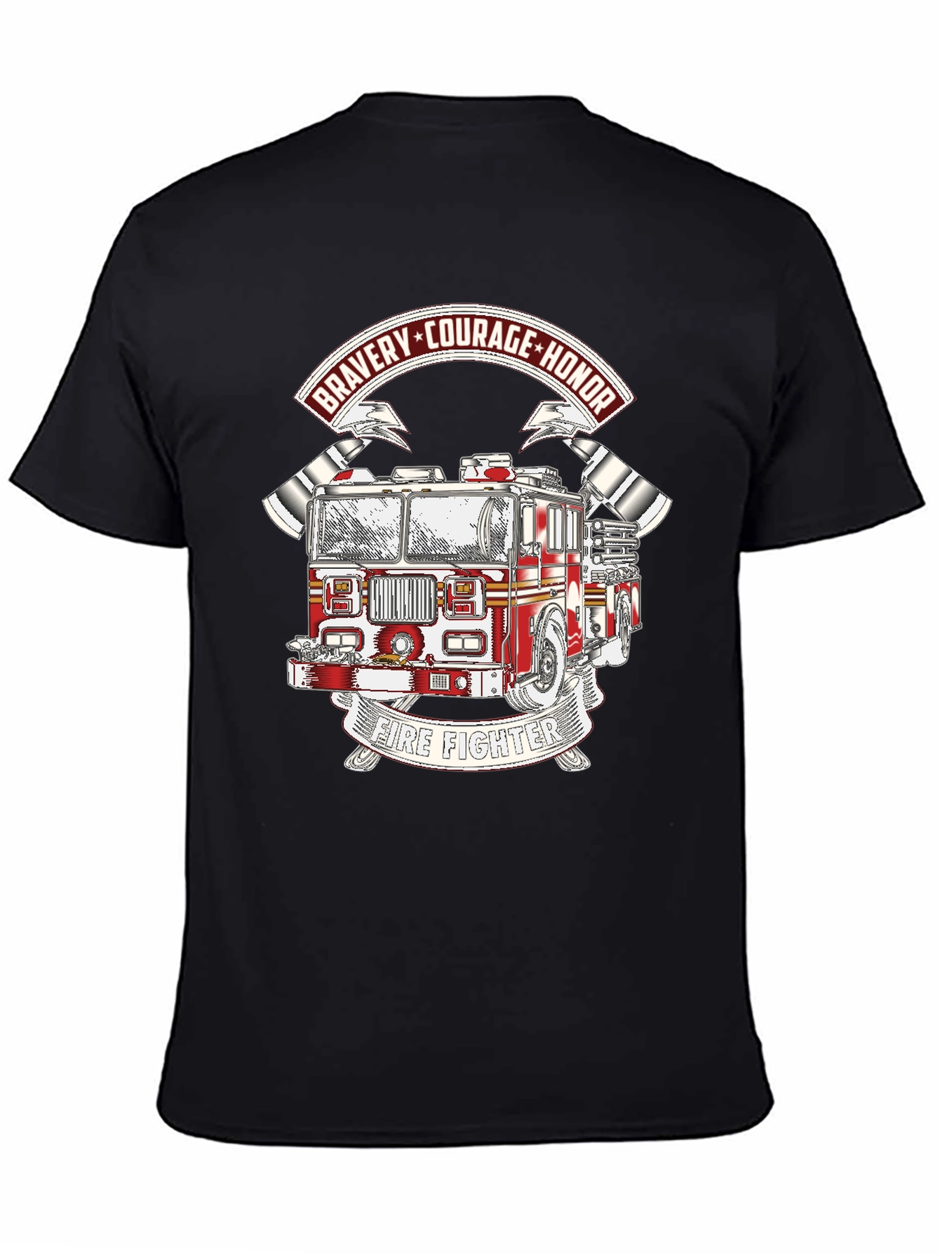 Firefighter Bravery Courage Honor Graphic T-Shirt