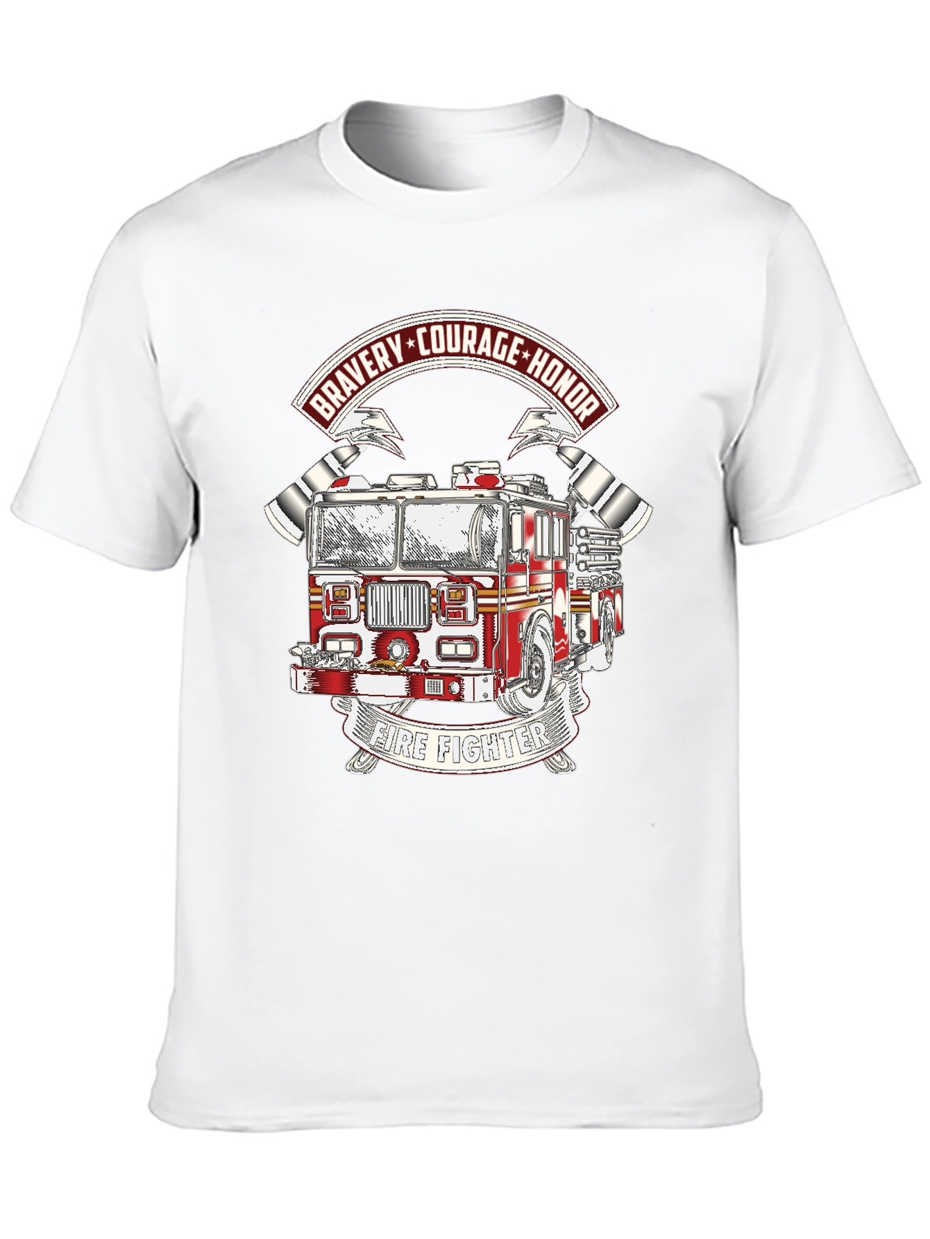 Firefighter Bravery Courage Honor Graphic T-Shirt