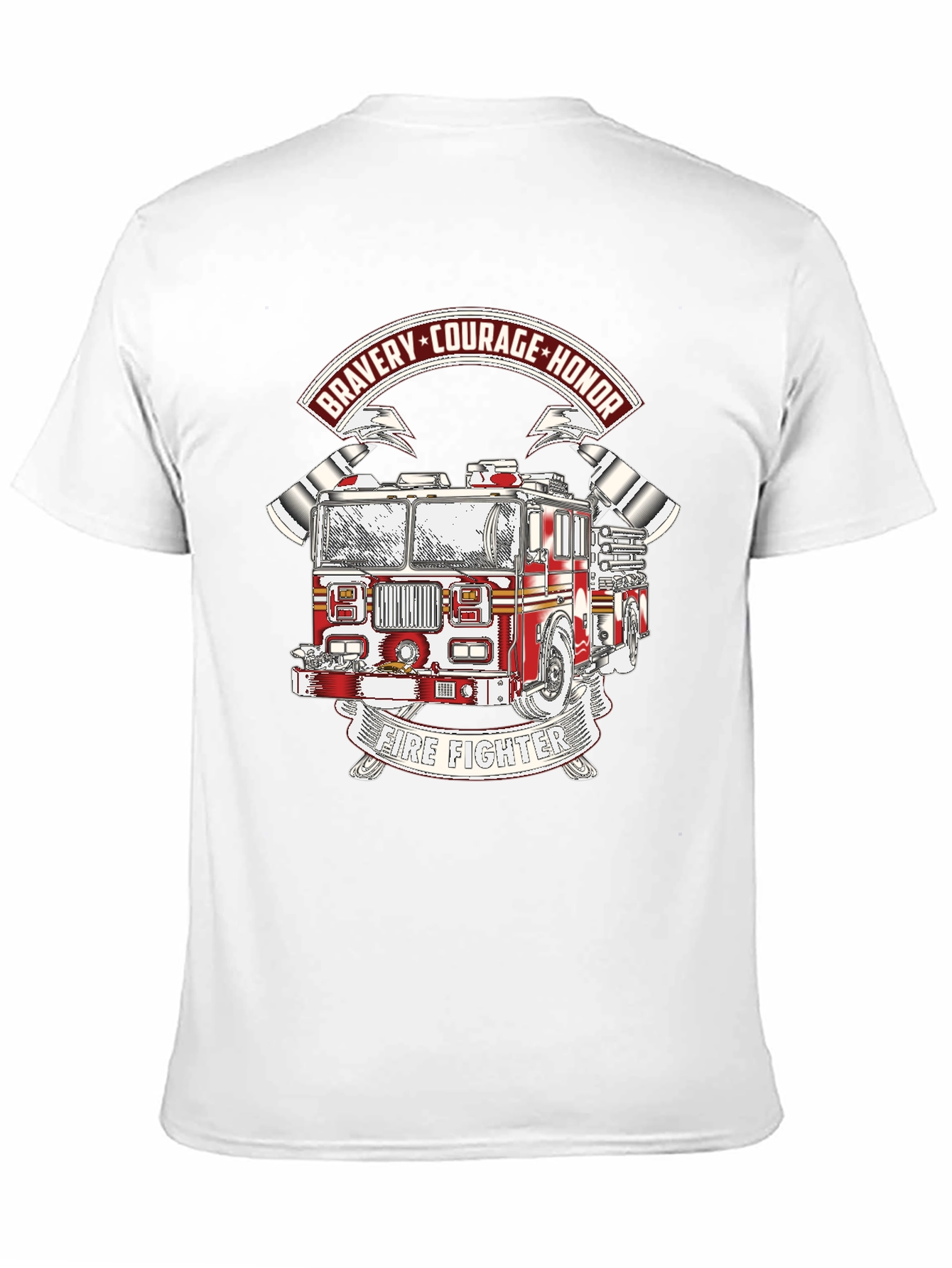 Firefighter Bravery Courage Honor Graphic T-Shirt