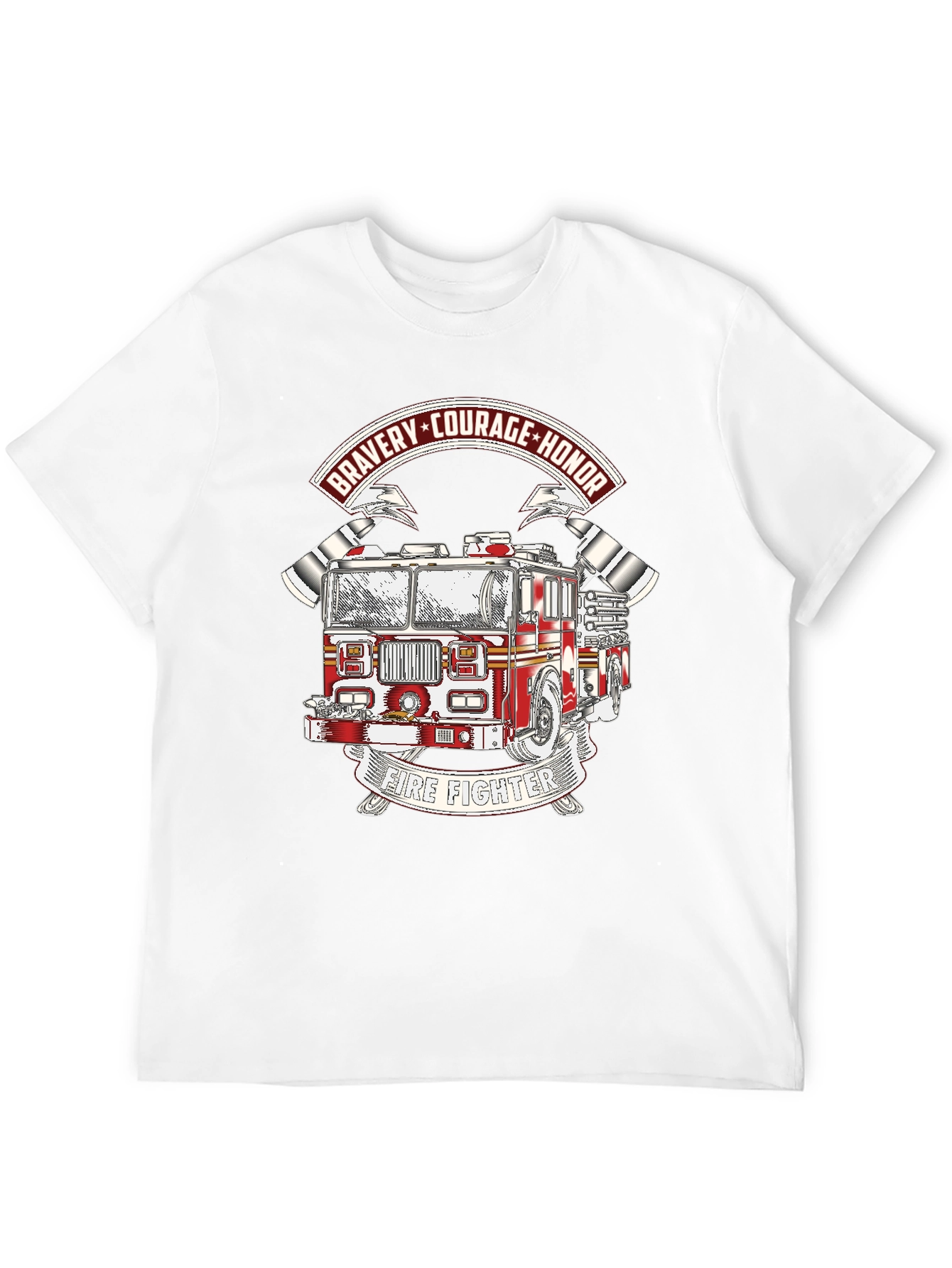 Firefighter Bravery Courage Honor Graphic T-Shirt