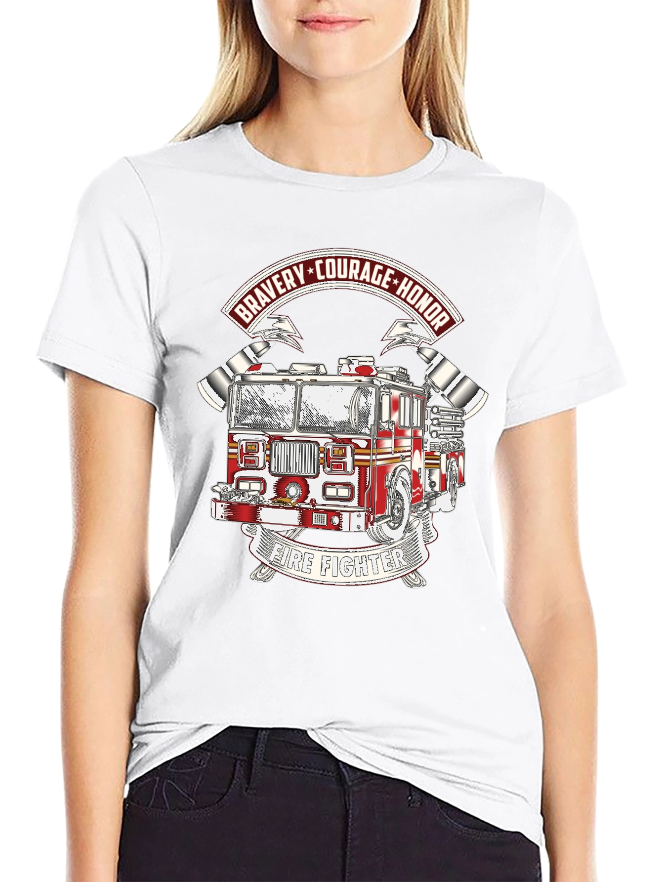 Firefighter Bravery Courage Honor Graphic T-Shirt