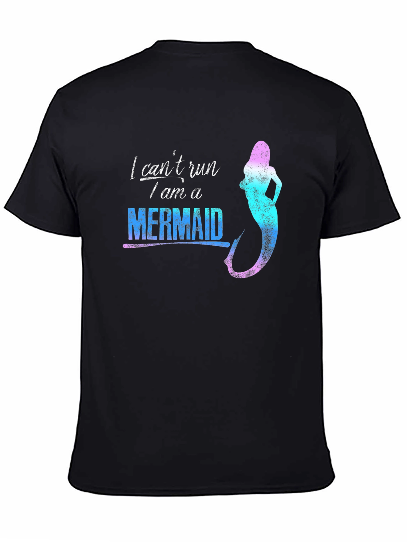 Mermaid Graphic Tee - I Cant Run Novelty T-Shirt
