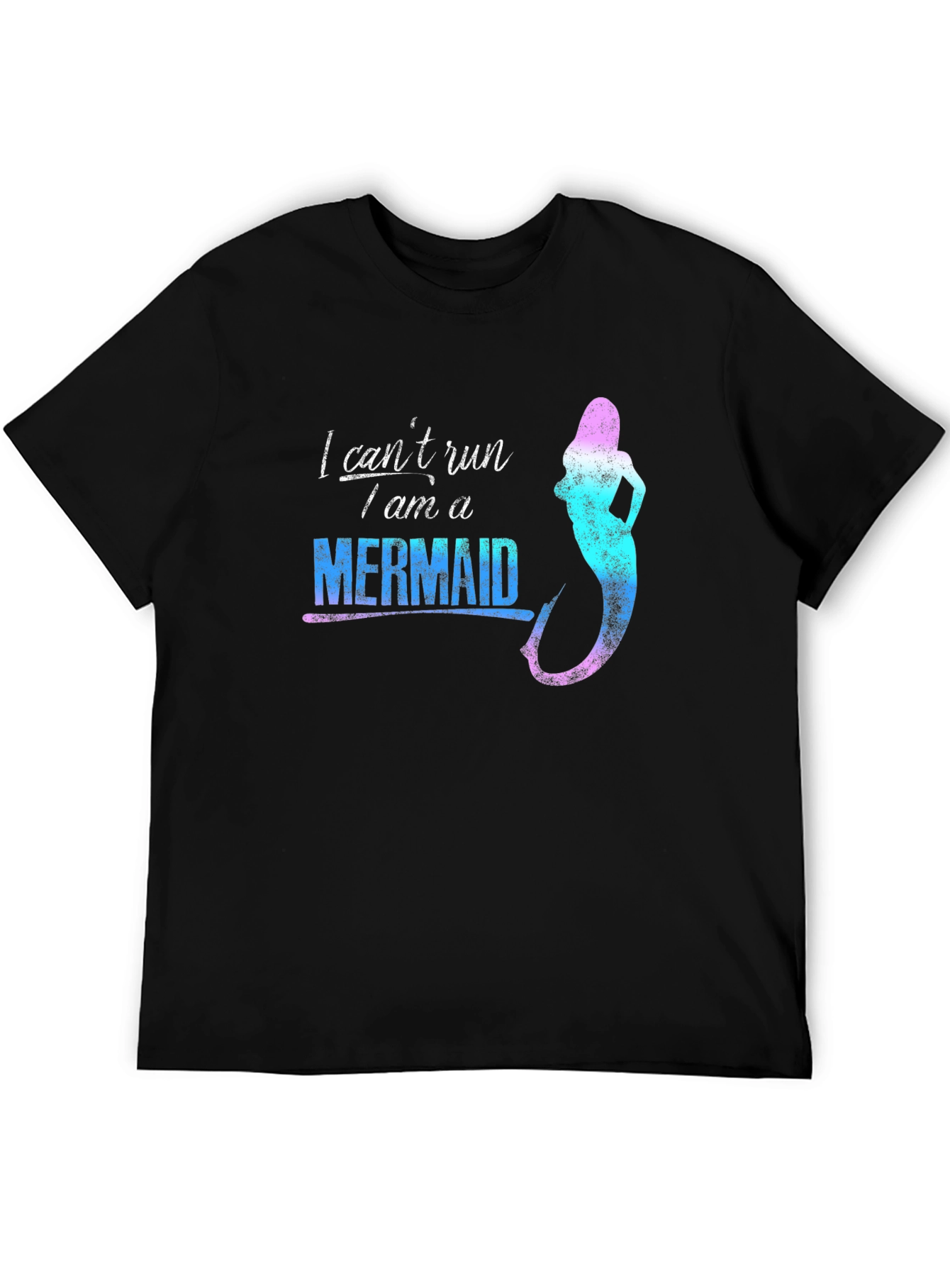 Mermaid Graphic Tee - I Cant Run Novelty T-Shirt