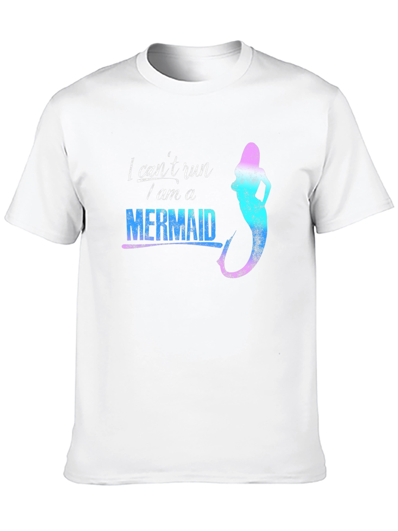 Mermaid Graphic Tee - I Cant Run Novelty T-Shirt