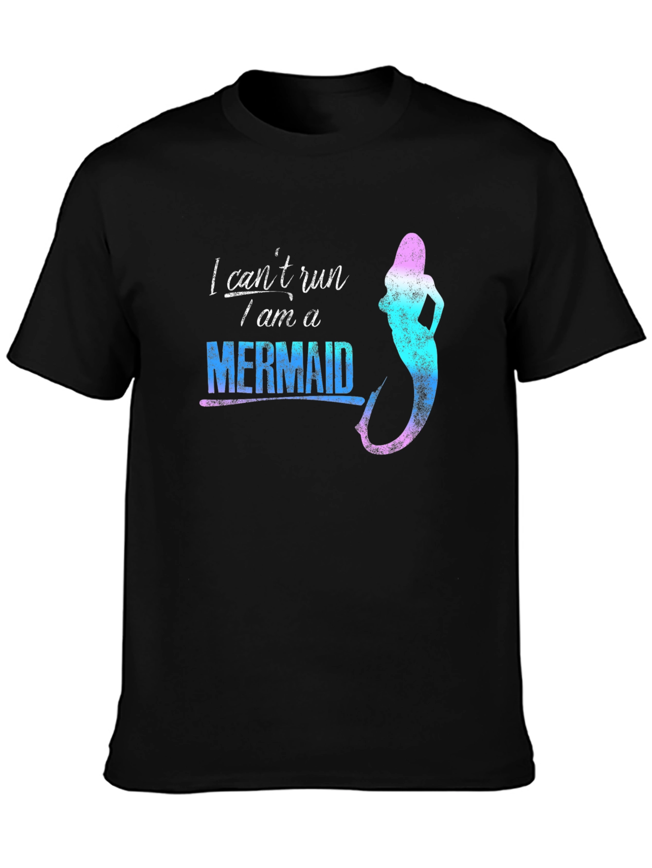 Mermaid Graphic Tee - I Cant Run Novelty T-Shirt
