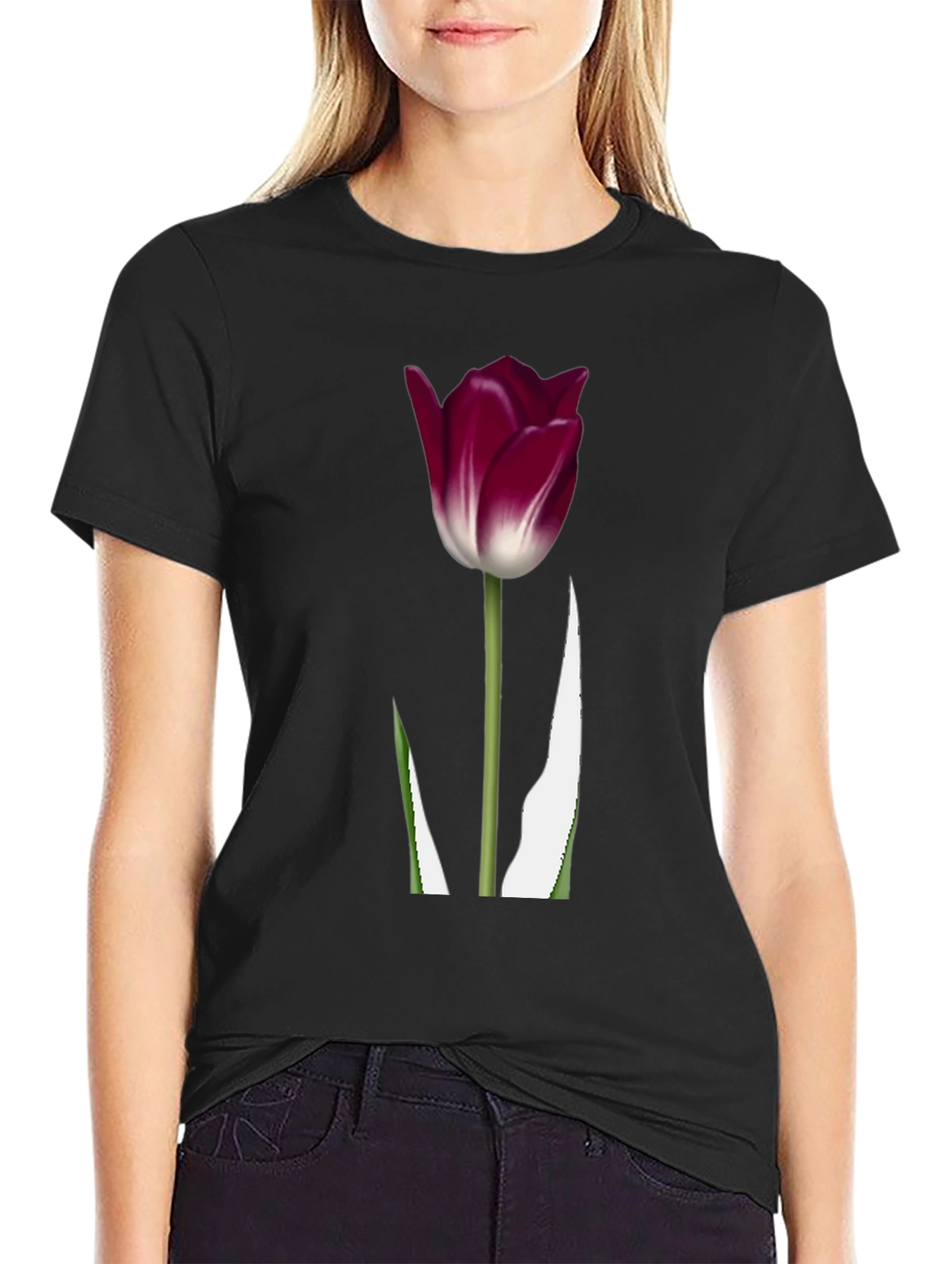 Tulip Graphic Tee - Stylish Floral Design