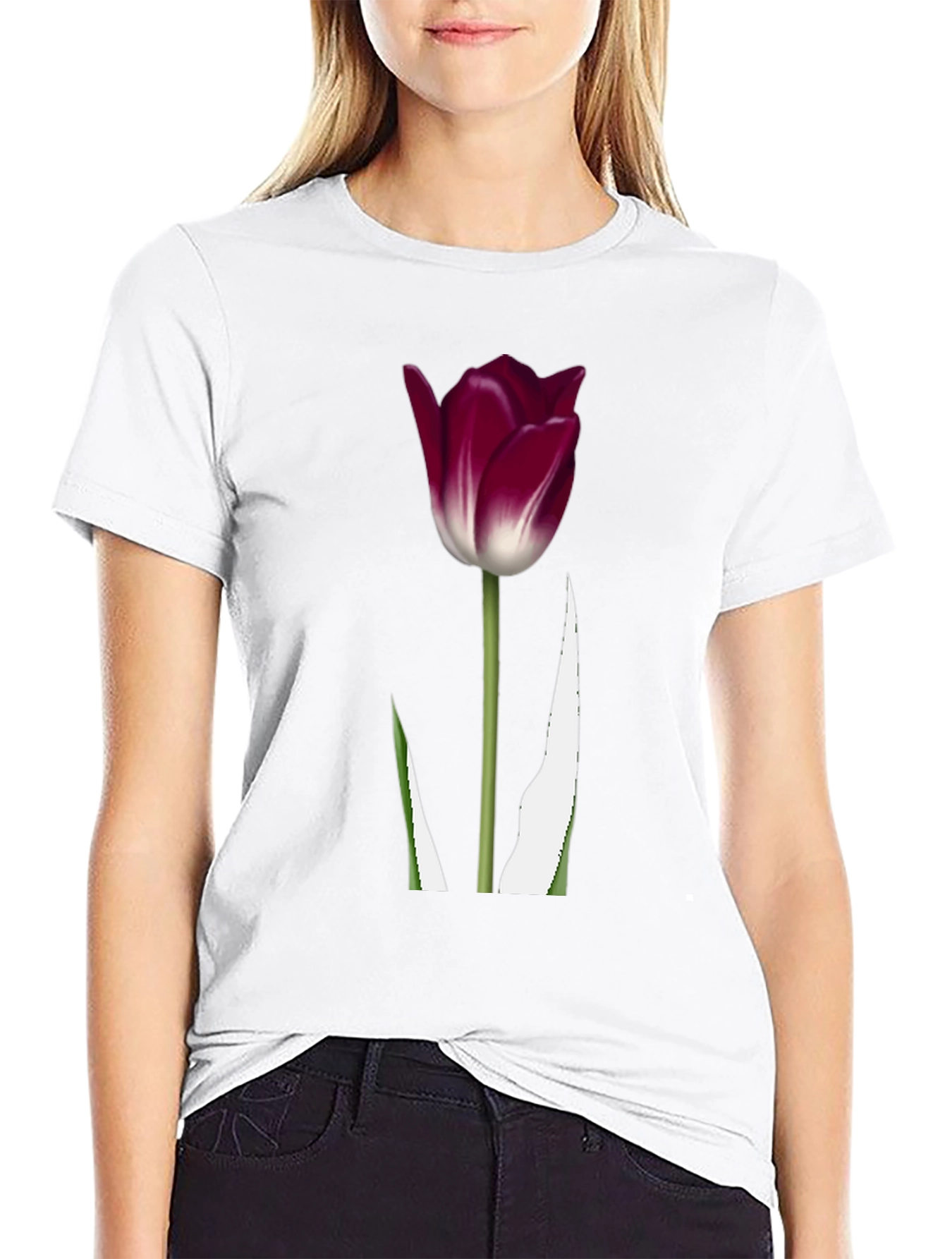 Tulip Graphic Tee - Stylish Floral Design