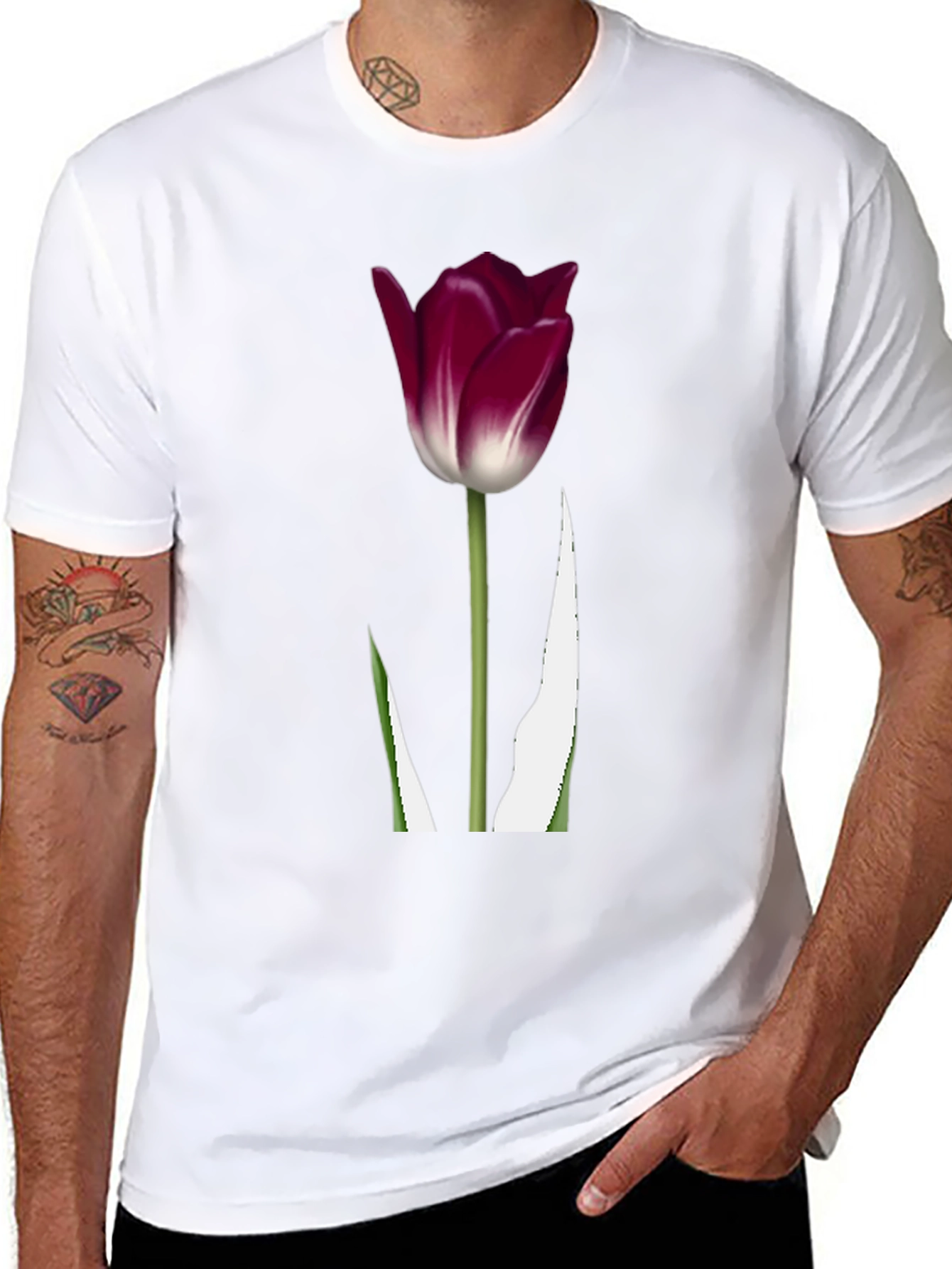 Tulip Graphic Tee - Stylish Floral Design