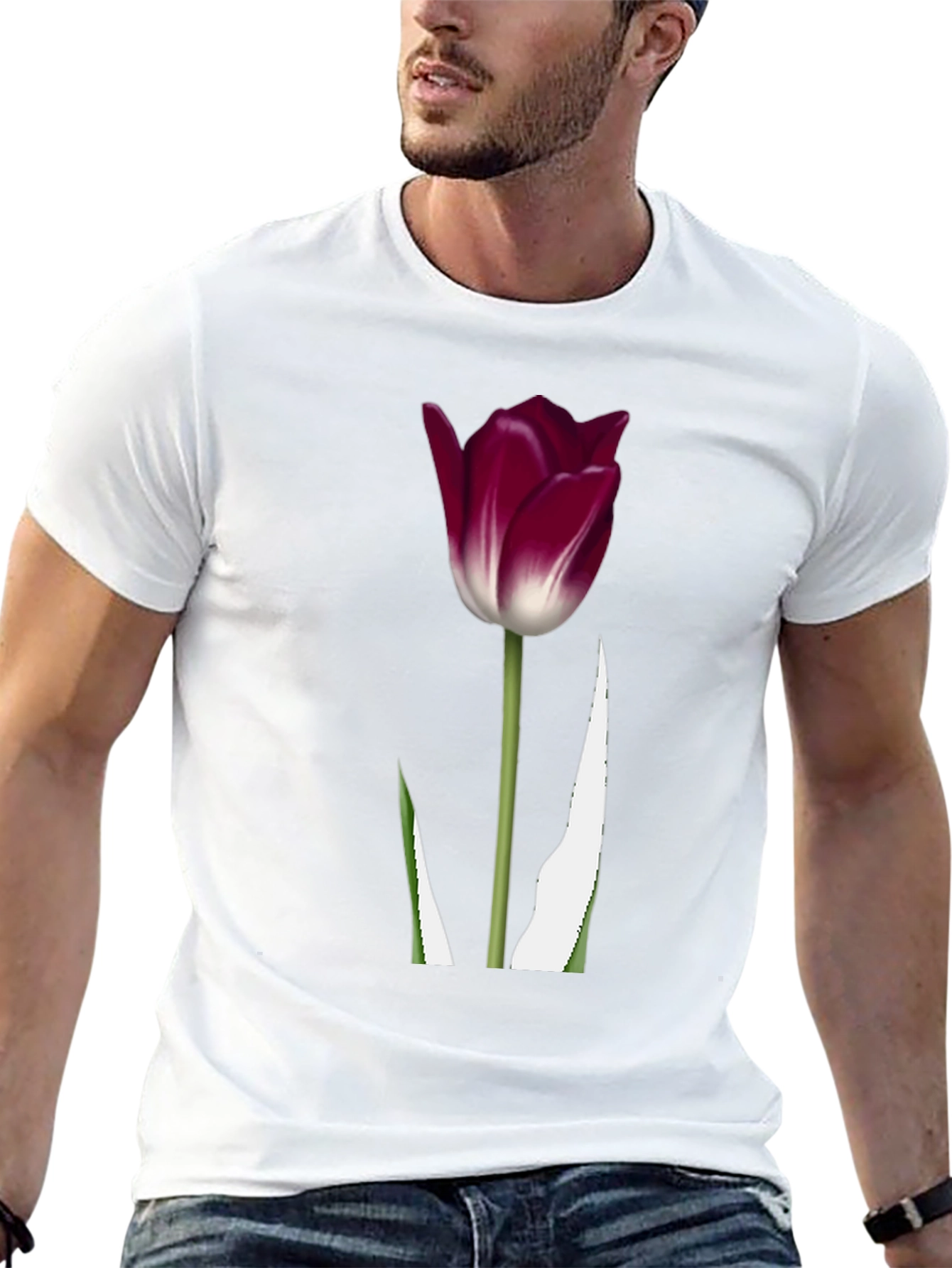 Tulip Graphic Tee - Stylish Floral Design