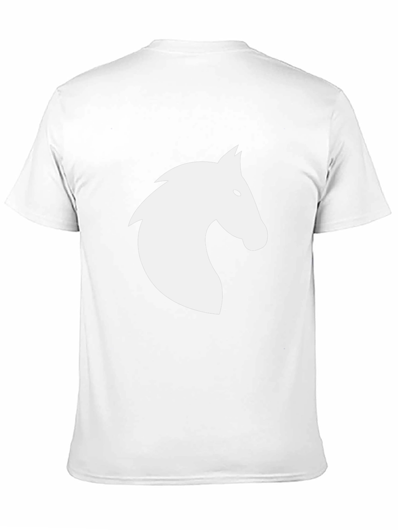Black T-Shirt with White Horse Silhouette