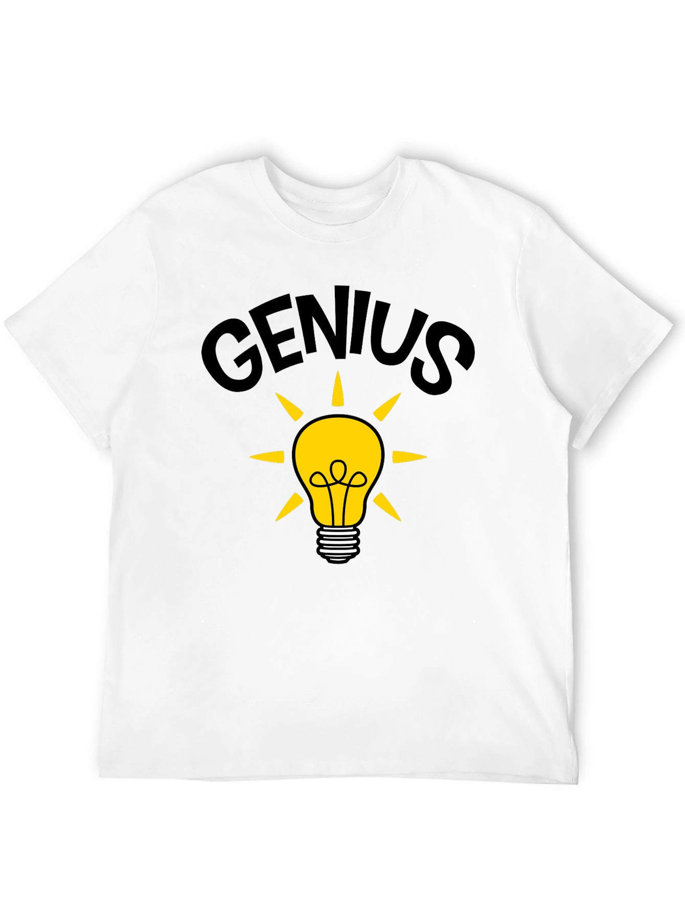 Genius Idea Light Bulb T-Shirt - Black Cotton Tee