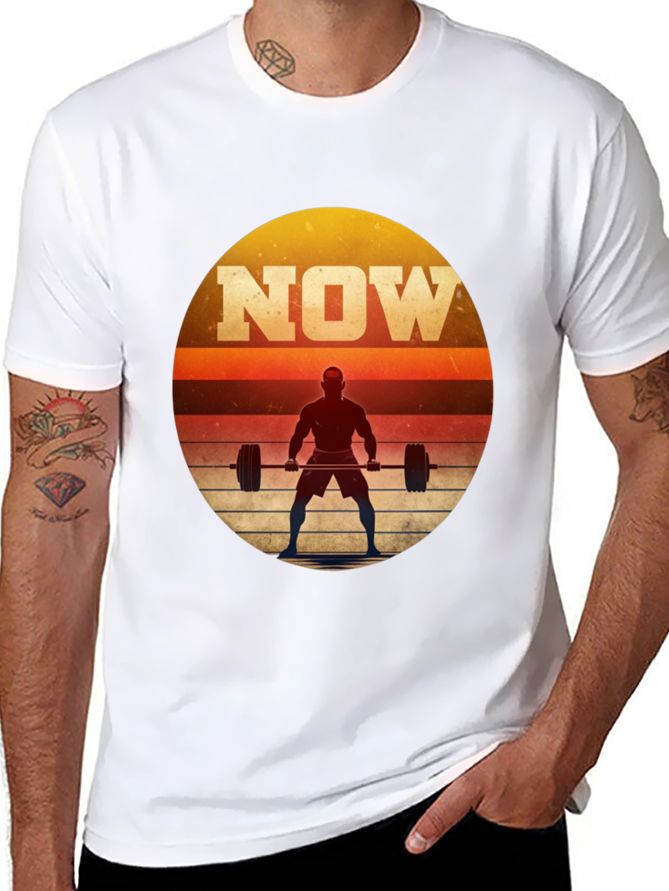 NOW Weightlifting Graphic T-Shirt - Motivational Fitness Tee