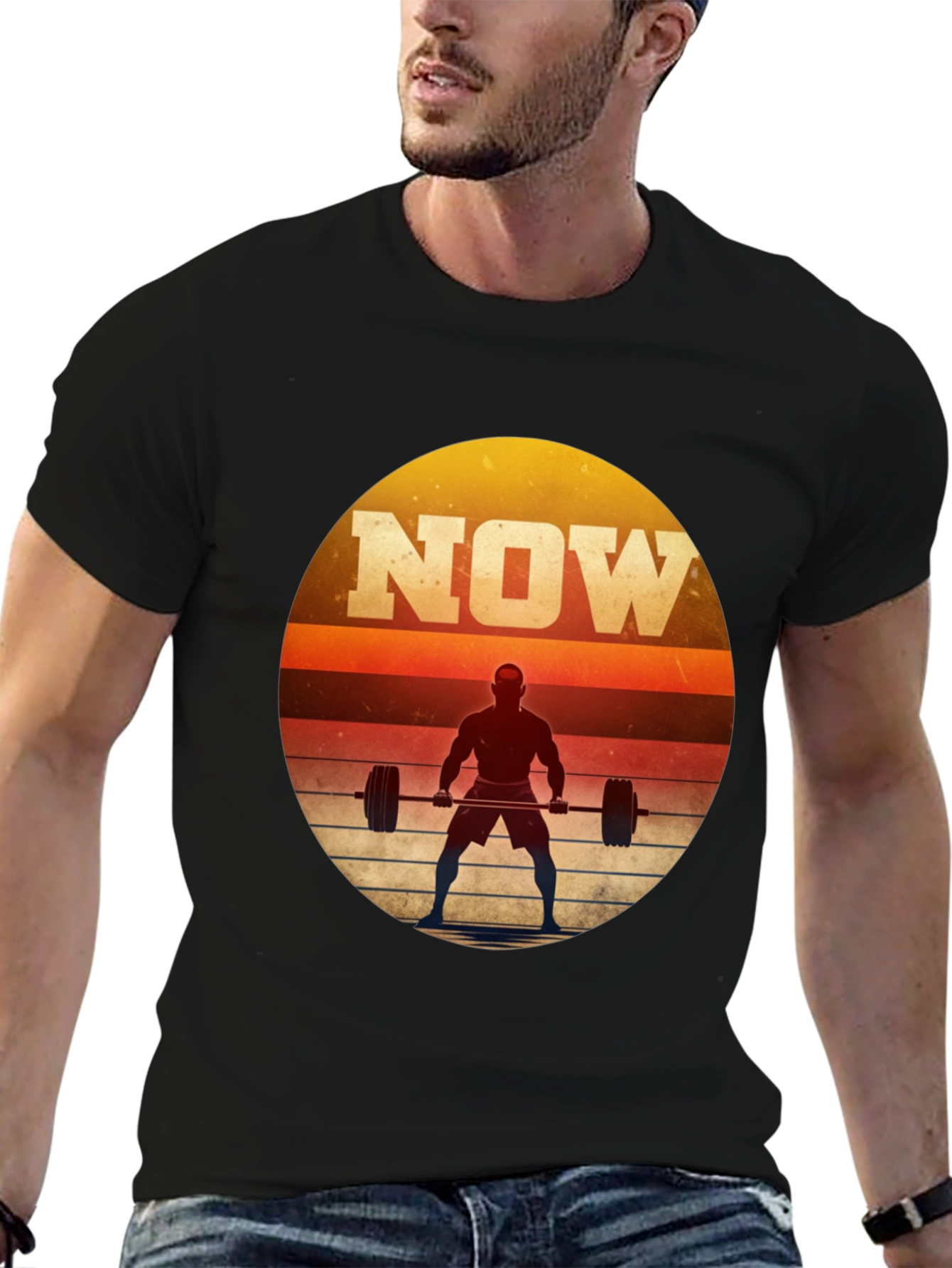NOW Weightlifting Graphic T-Shirt - Motivational Fitness Tee