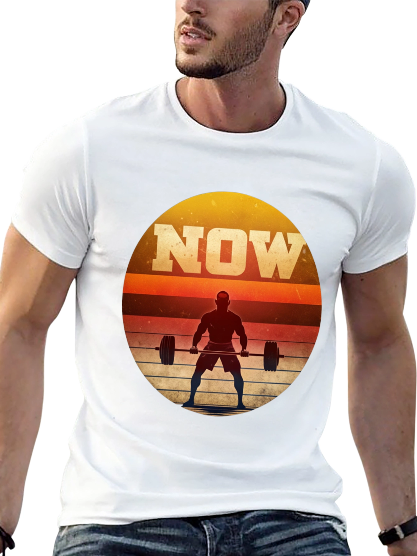 NOW Weightlifting Graphic T-Shirt - Motivational Fitness Tee
