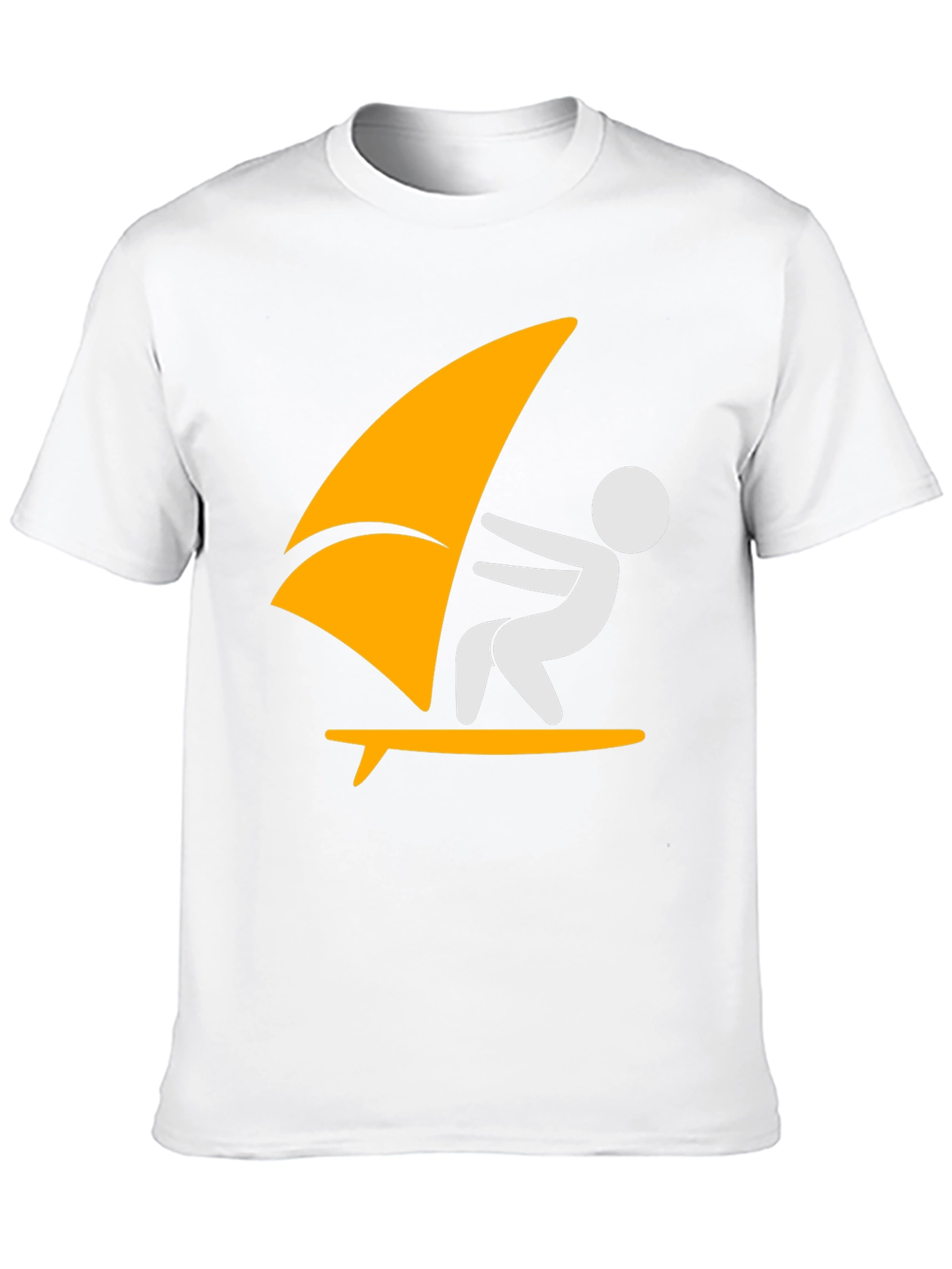 Windsurfing Graphic Tee - Black Cotton T-Shirt