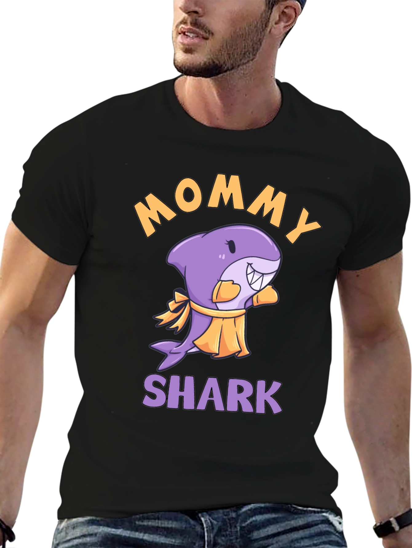 Mommy Shark Graphic T-Shirt - Novelty Cartoon Tee
