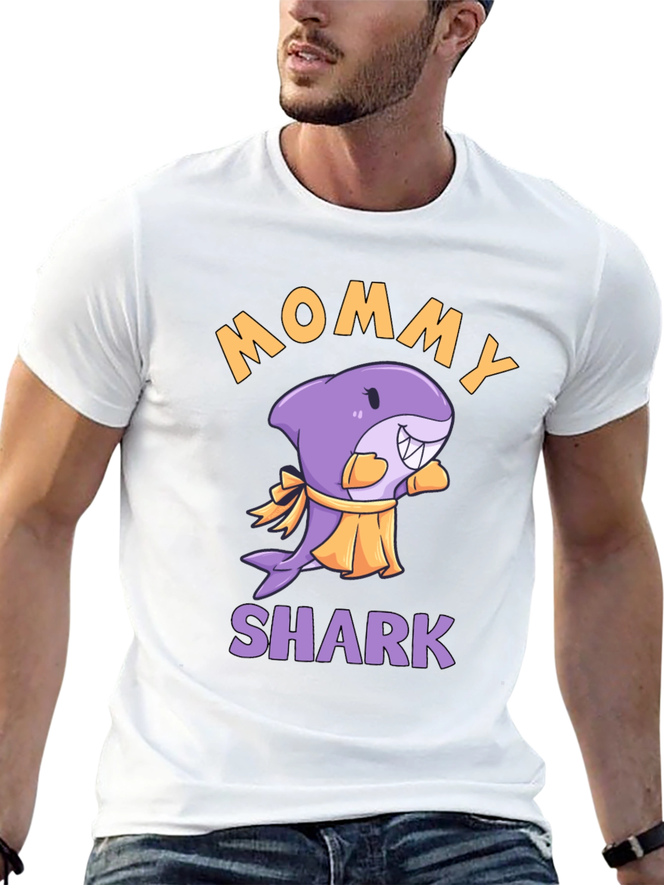 Mommy Shark Graphic T-Shirt - Novelty Cartoon Tee