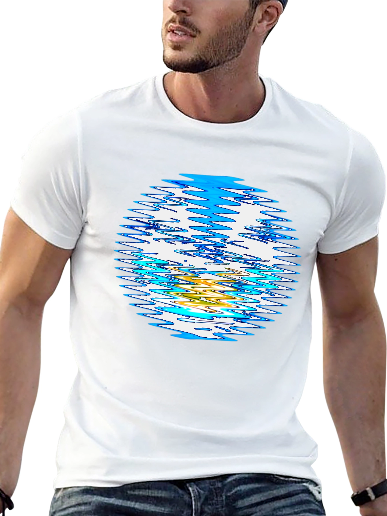Abstract Circle Graphic Black T-Shirt
