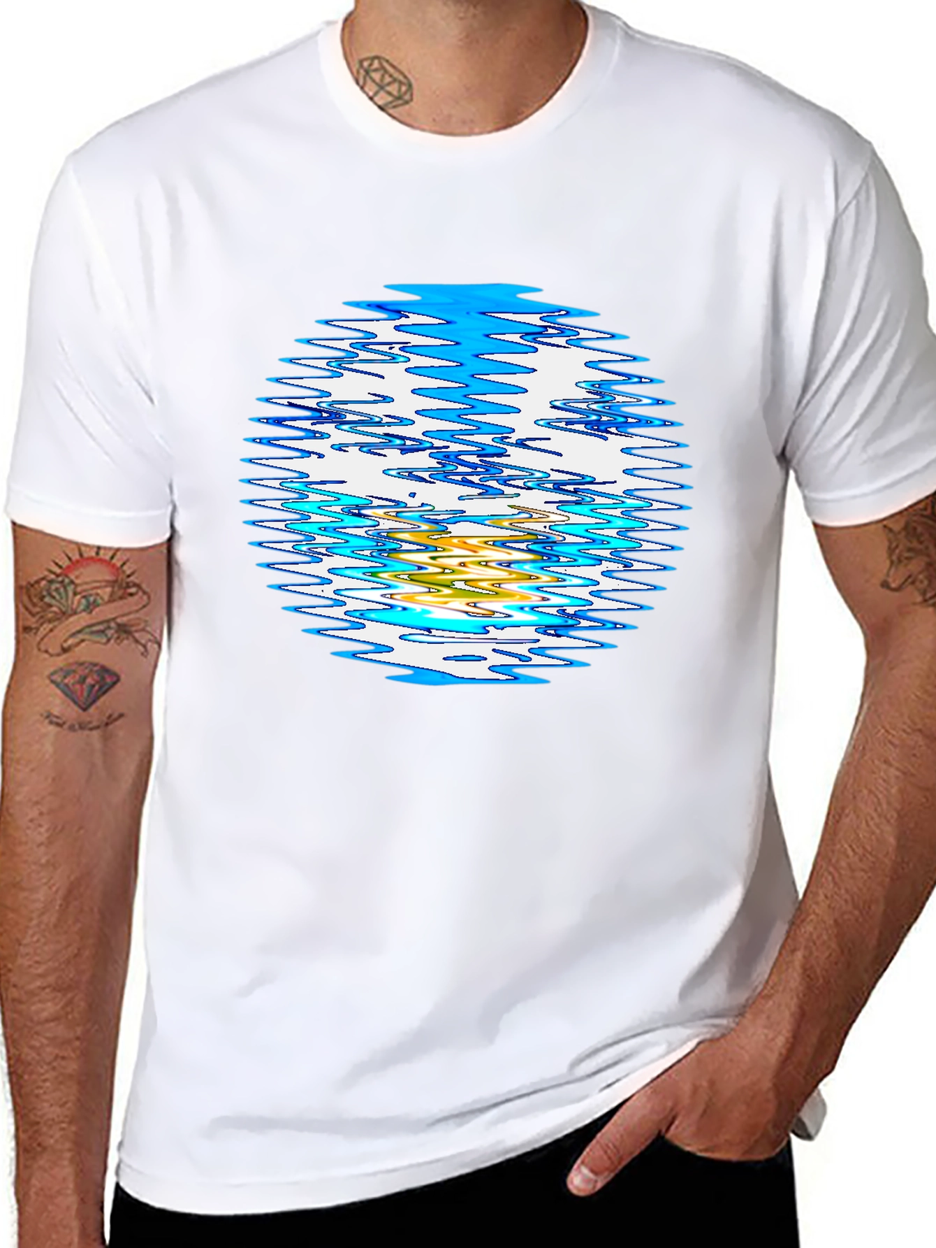 Abstract Circle Graphic Black T-Shirt