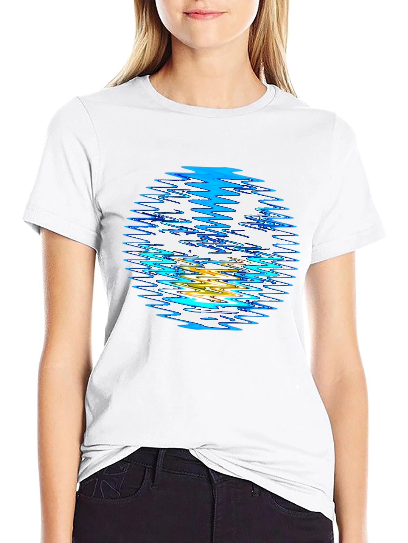 Abstract Circle Graphic Black T-Shirt