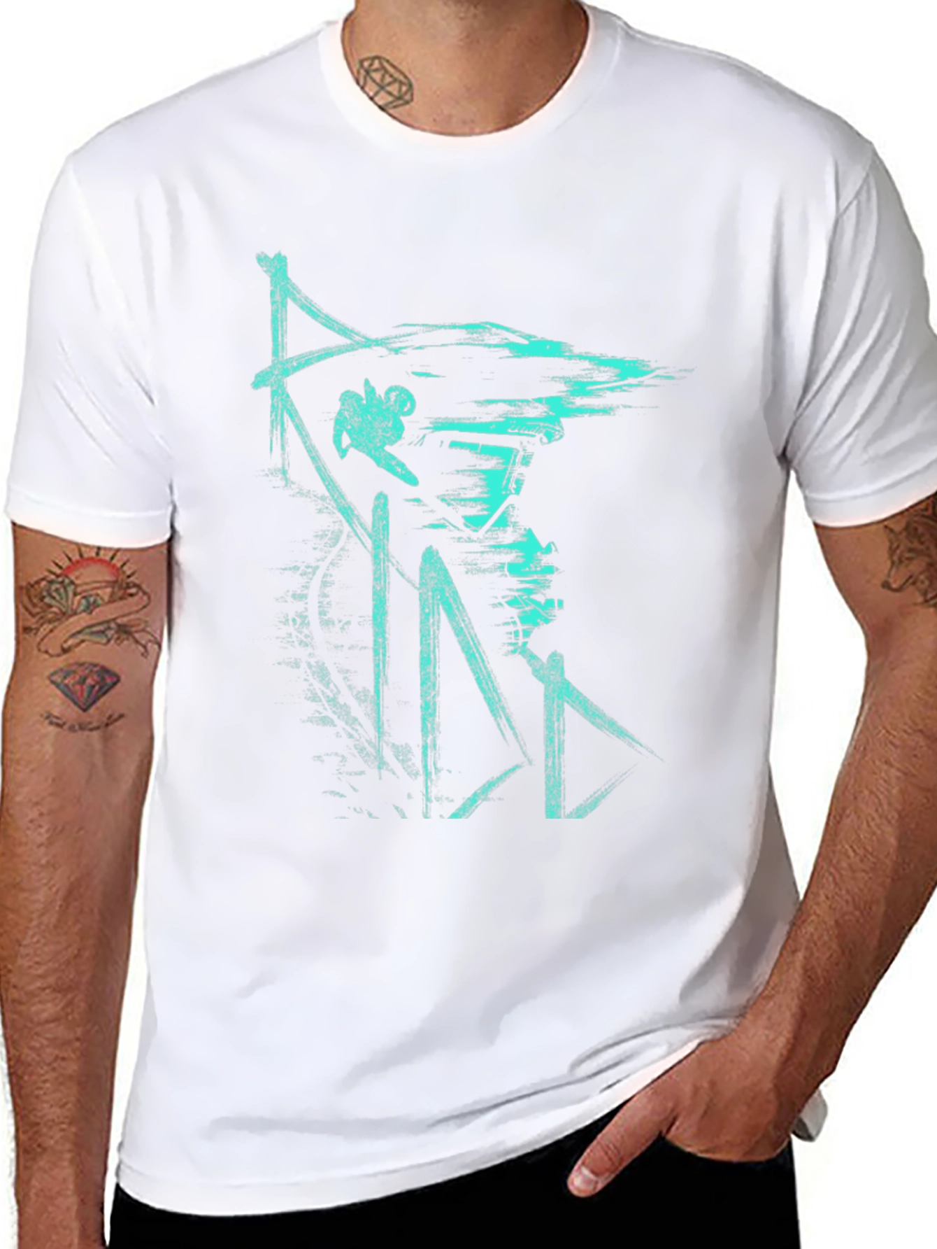 Urban Style Graphic Print Tee - Black