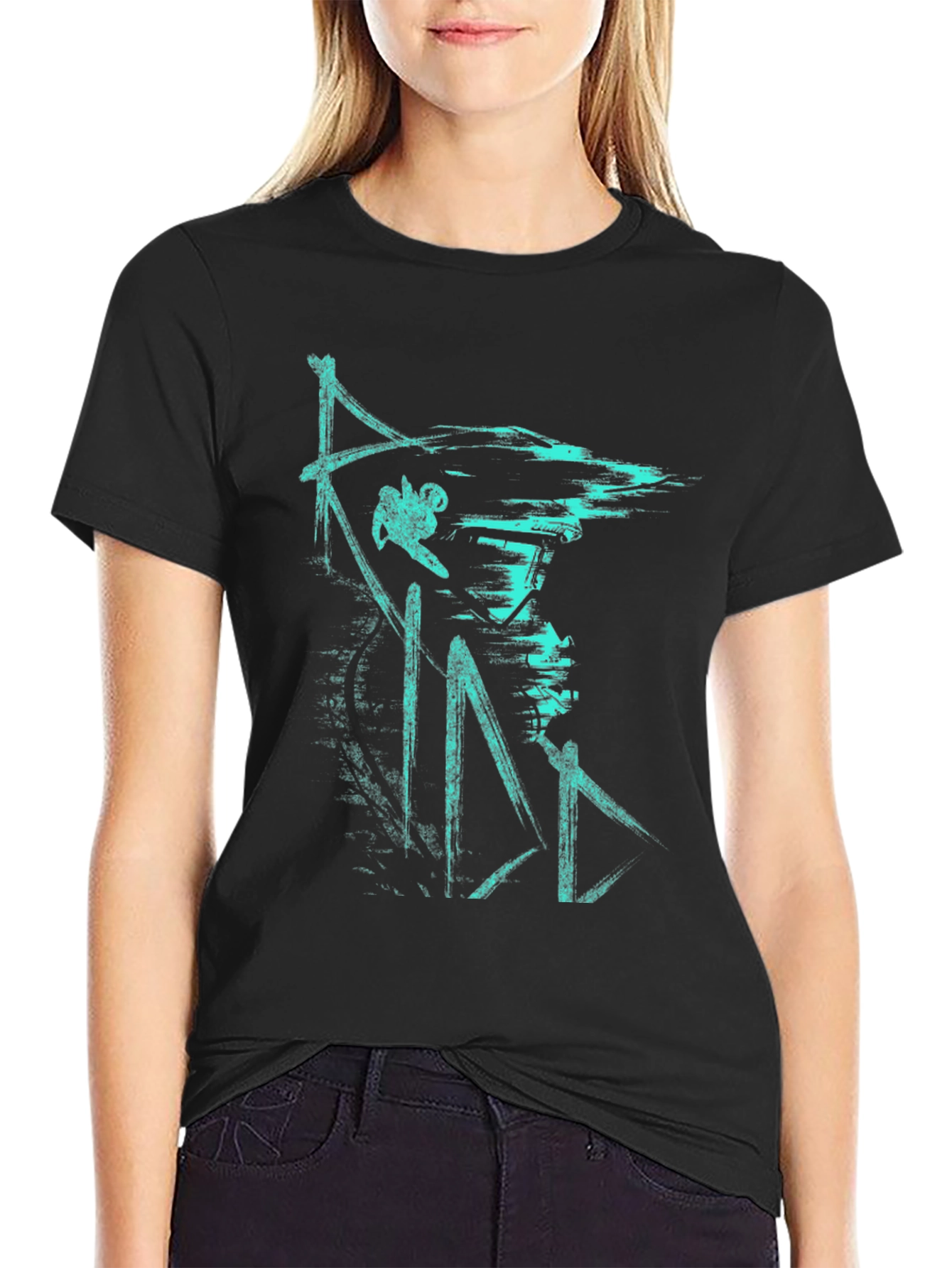 Urban Style Graphic Print Tee - Black