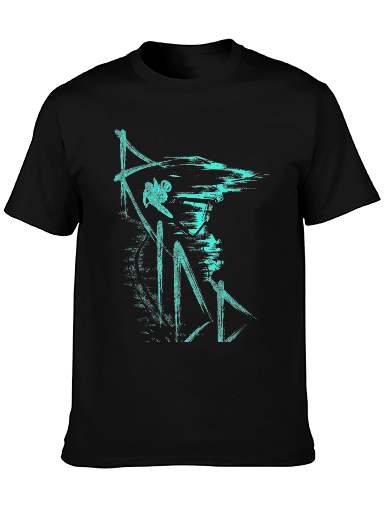 Urban Style Graphic Print Tee - Black