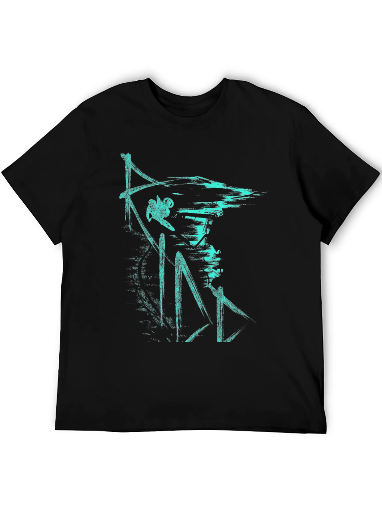Urban Style Graphic Print Tee - Black