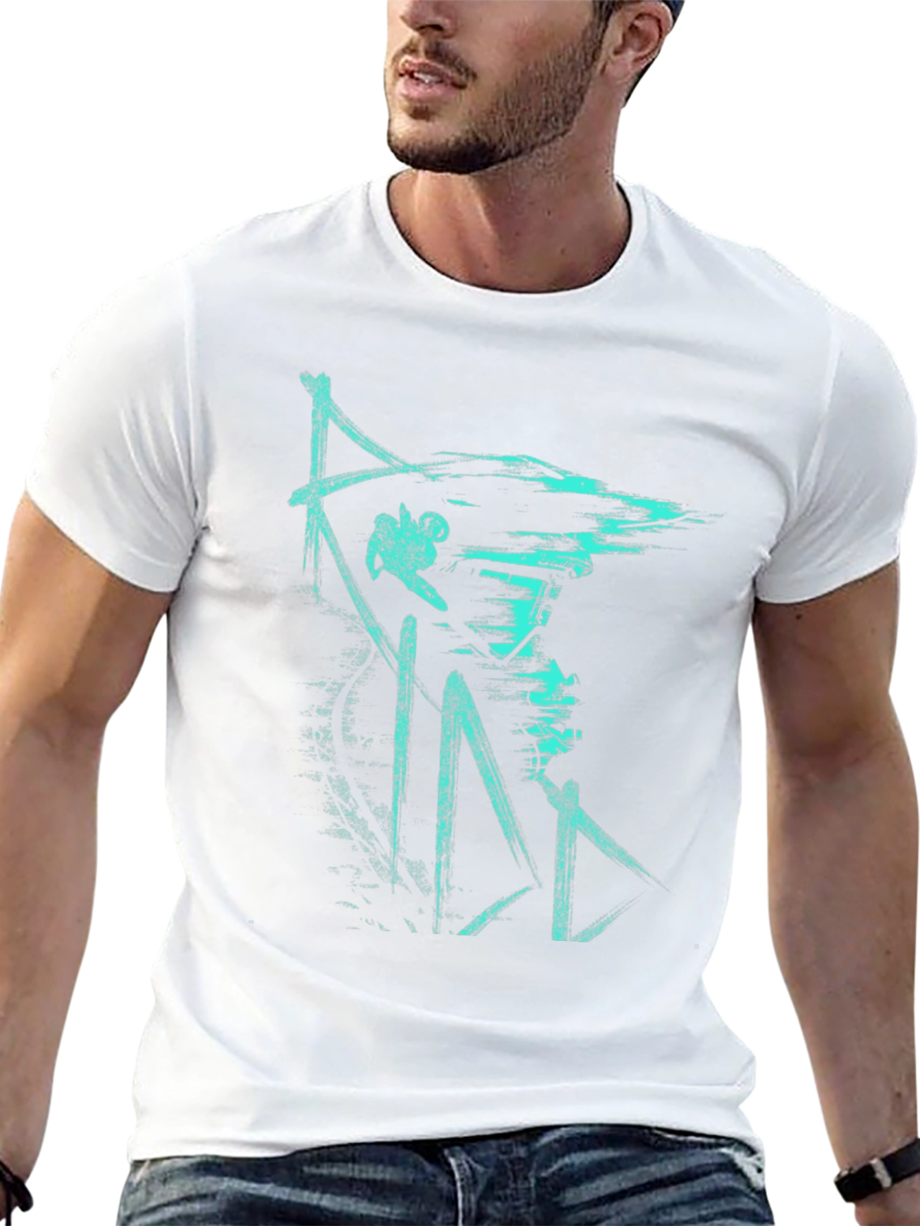Urban Style Graphic Print Tee - Black