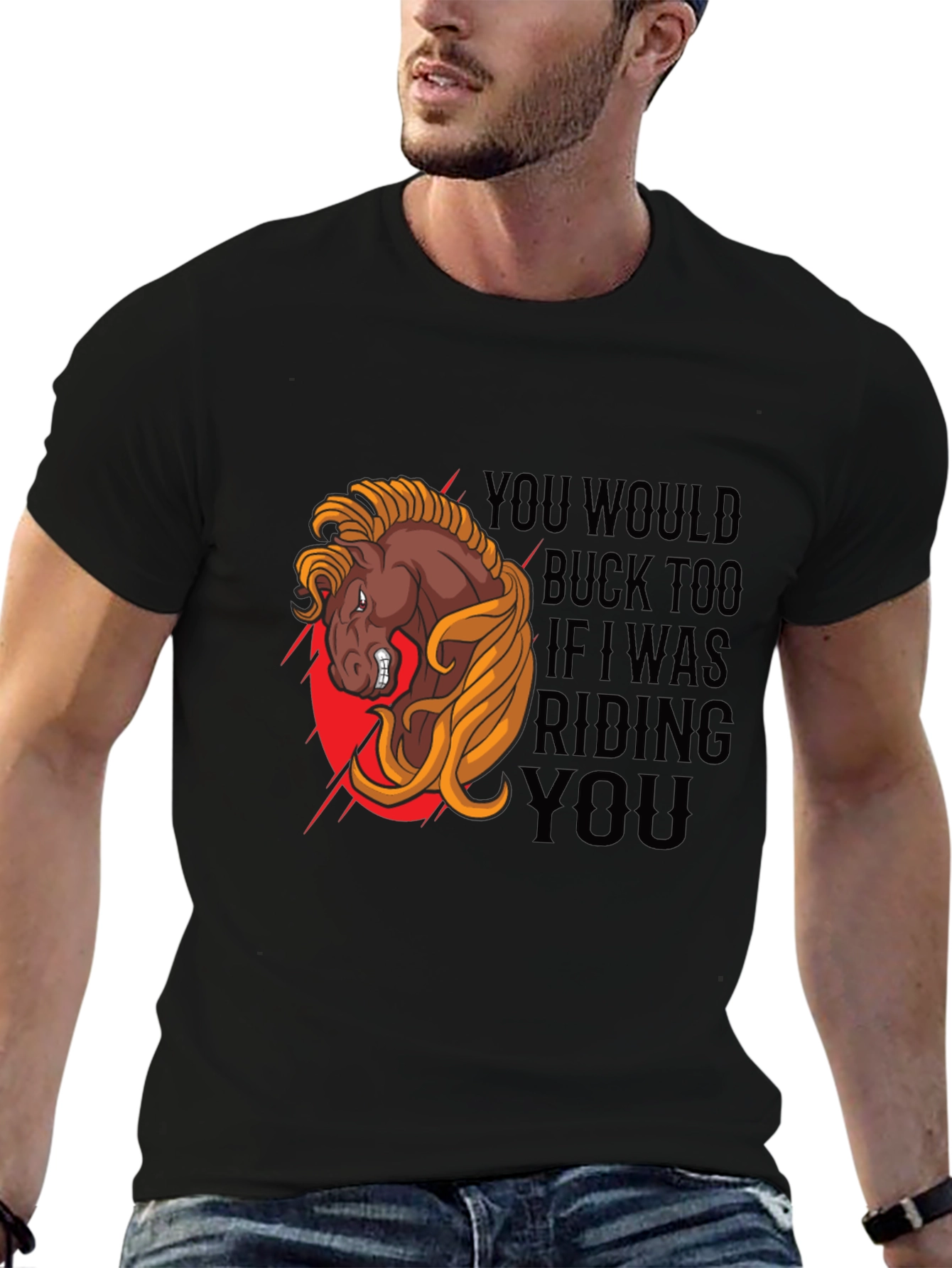 Funny Horse Riding Graphic T-Shirt