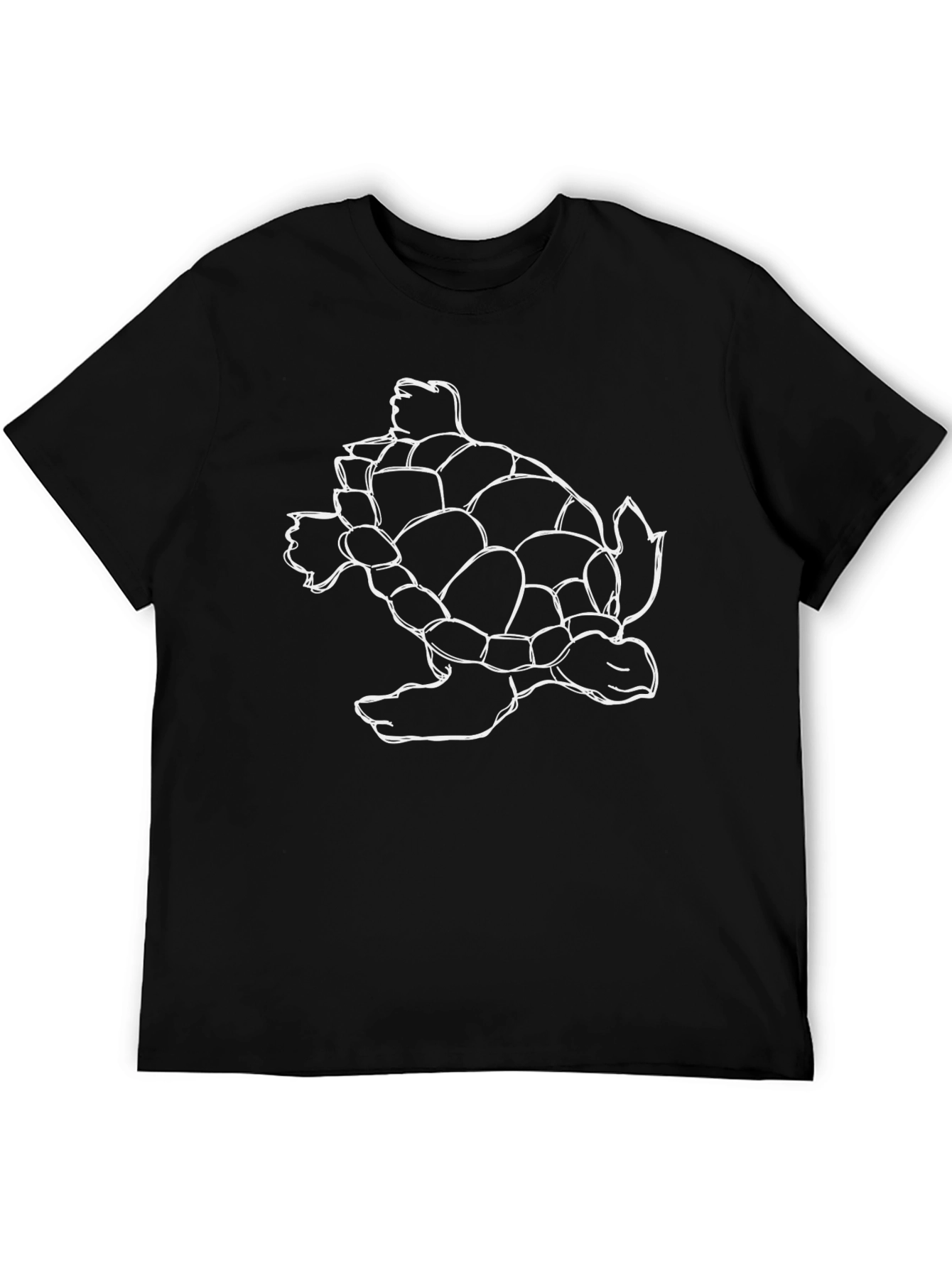 Sea Turtle Outline Black T-Shirt