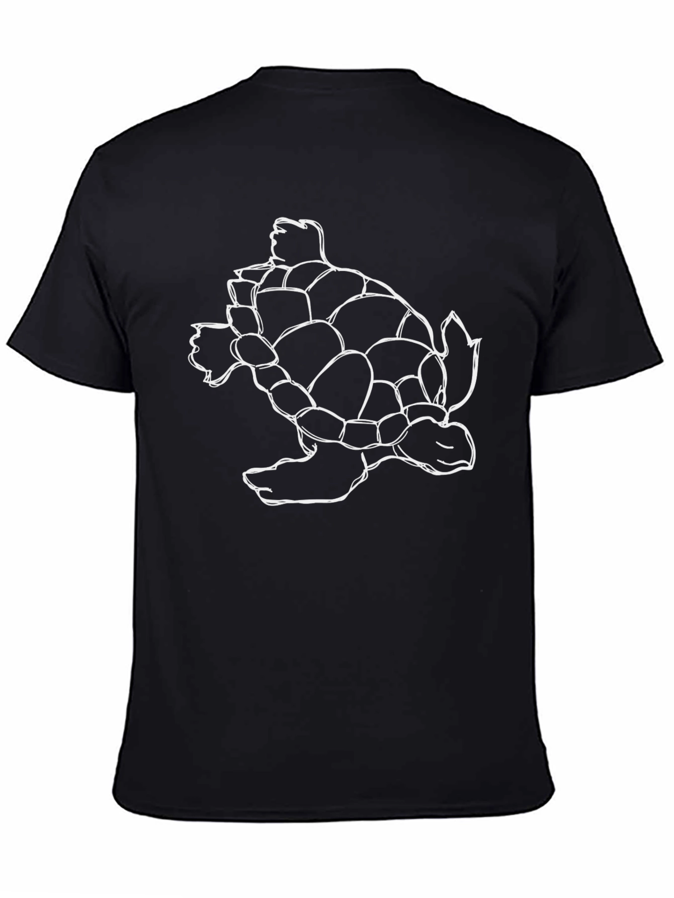 Sea Turtle Outline Black T-Shirt