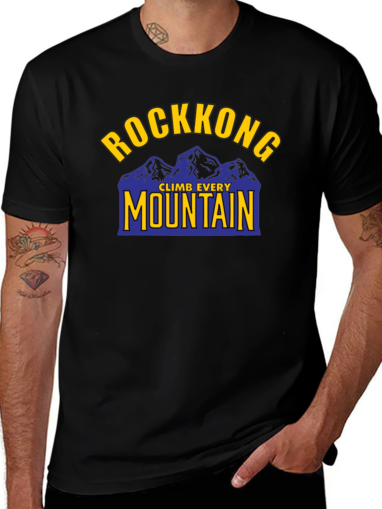 Rockkong Climb Every Mountain T-Shirt - Black