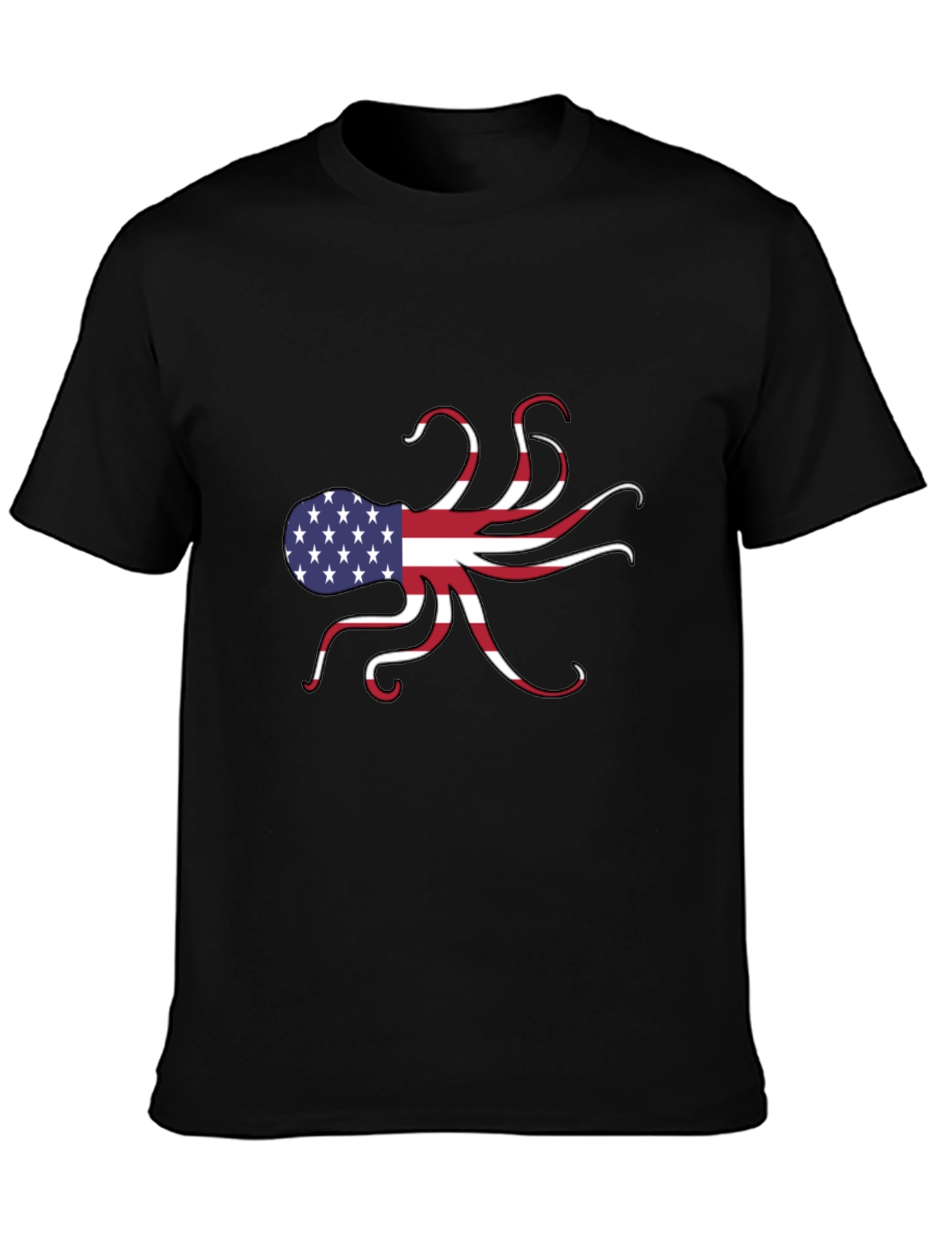 American Flag Octopus Graphic T-Shirt